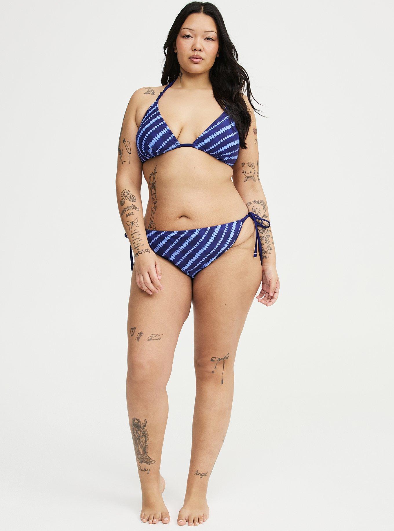 Wireless String Bikini Top, SHIBORI STRIPE BLUE, alternate