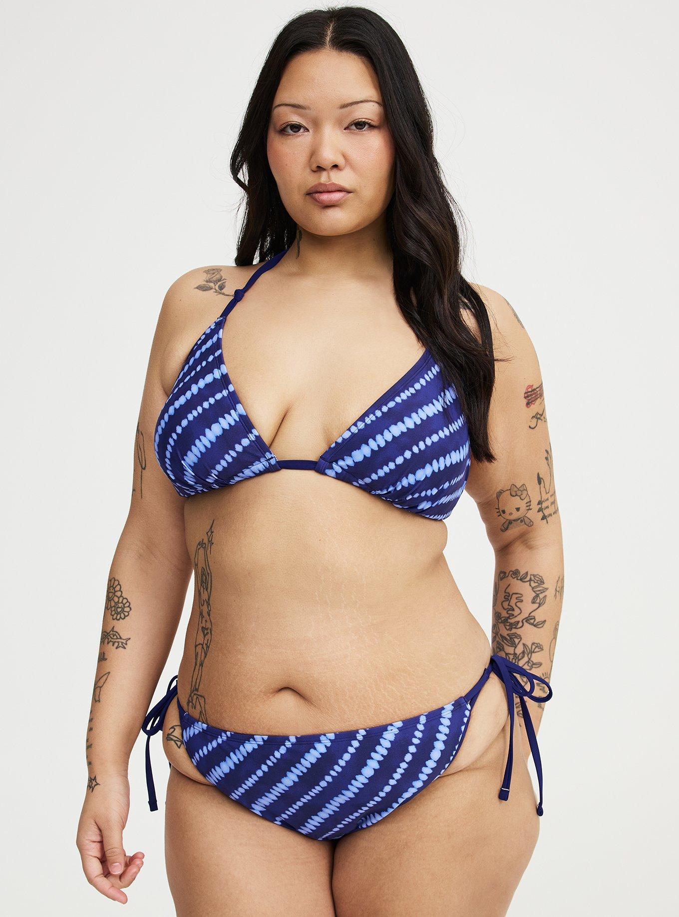 Wireless String Bikini Top, SHIBORI STRIPE BLUE, alternate