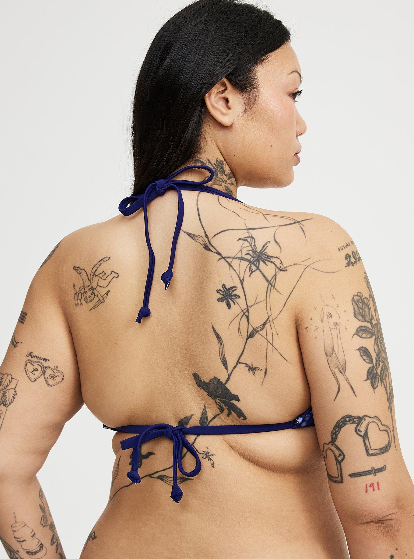 Wireless String Bikini Top, SHIBORI STRIPE BLUE, alternate