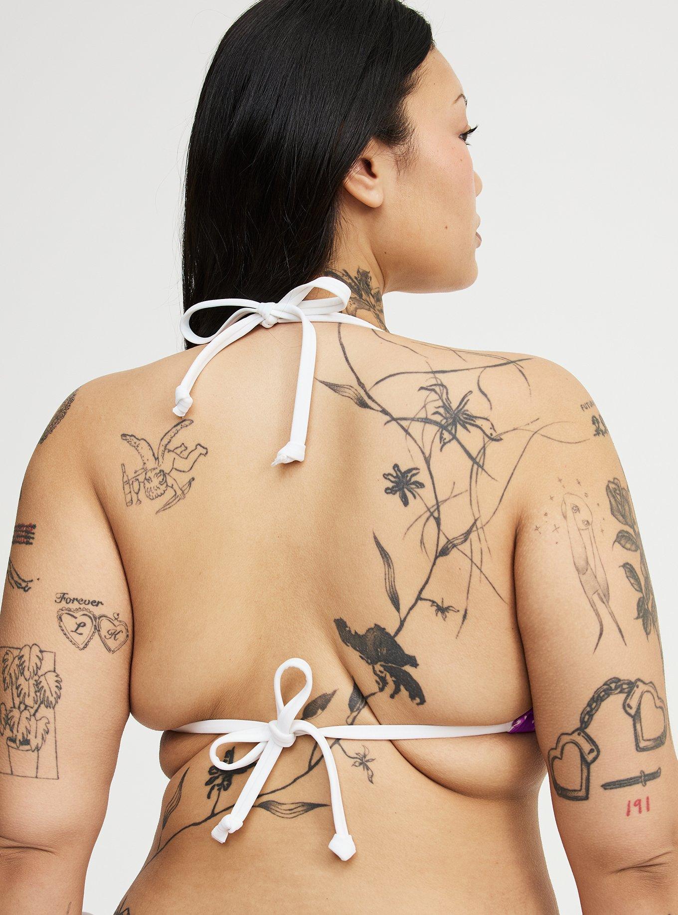 Wireless String Bikini Top, ITTY DOTS PURPLE, alternate