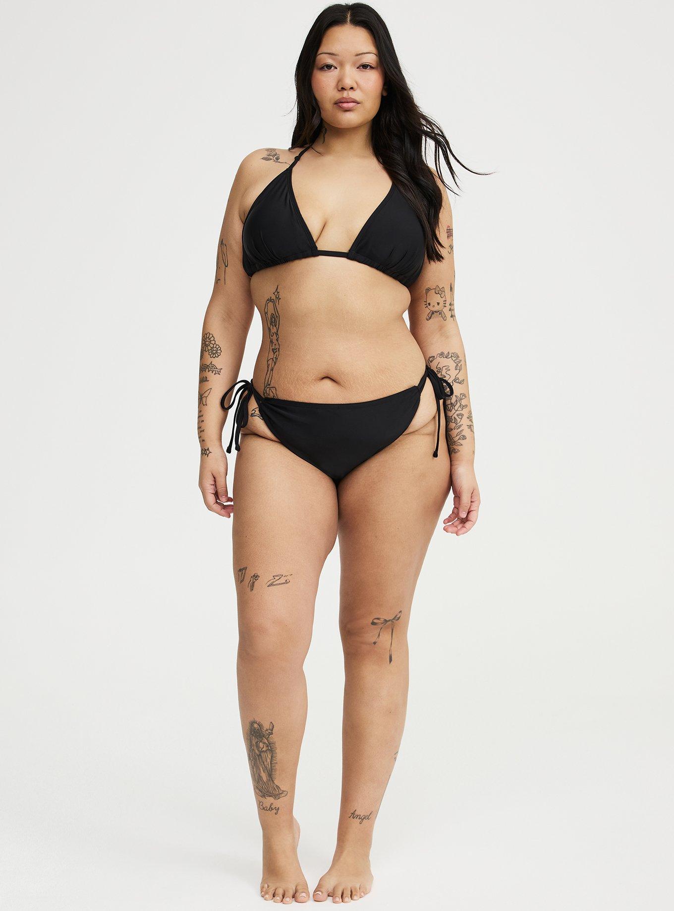 Simple Tie Side Super Cheeky Bottom, DEEP BLACK, hi-res