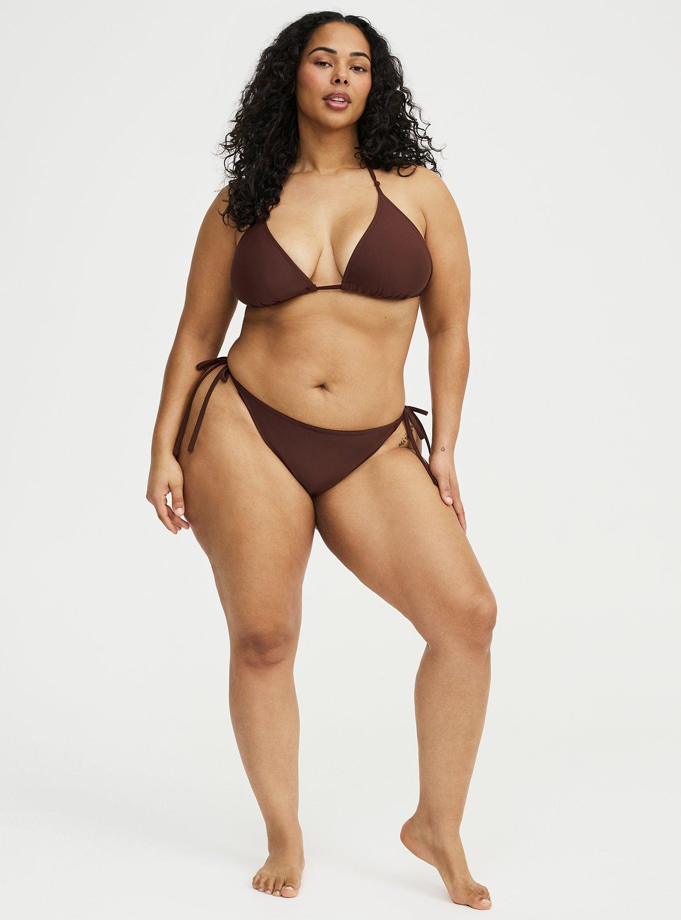 Simple Tie Side Super Cheeky Bottom, CINNAMON SWIM, alternate