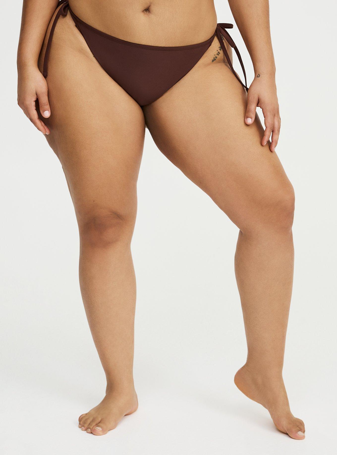 Simple Tie Side Super Cheeky Bottom, CINNAMON SWIM, alternate