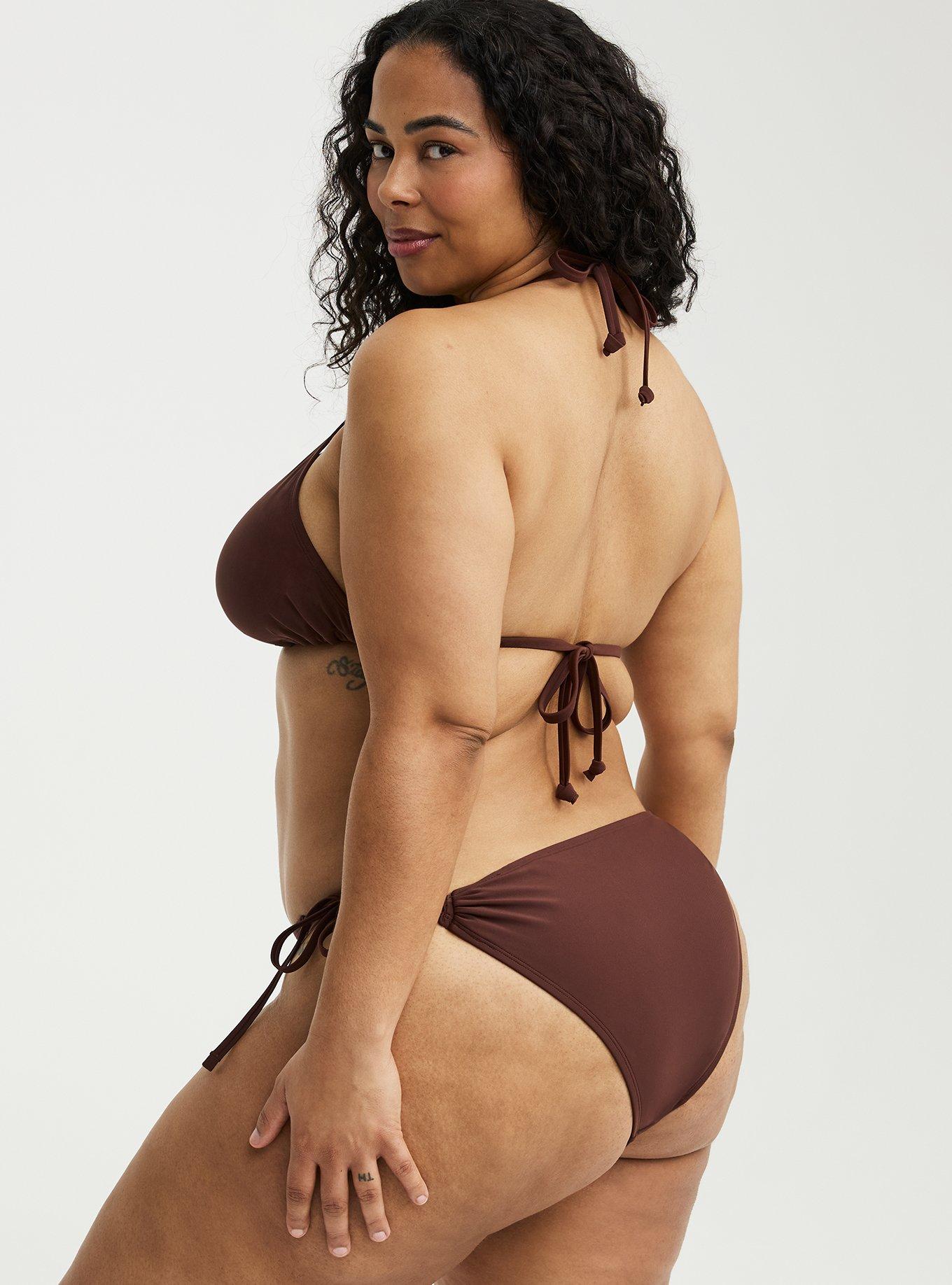 Simple Tie Side Super Cheeky Bottom, CINNAMON SWIM, alternate