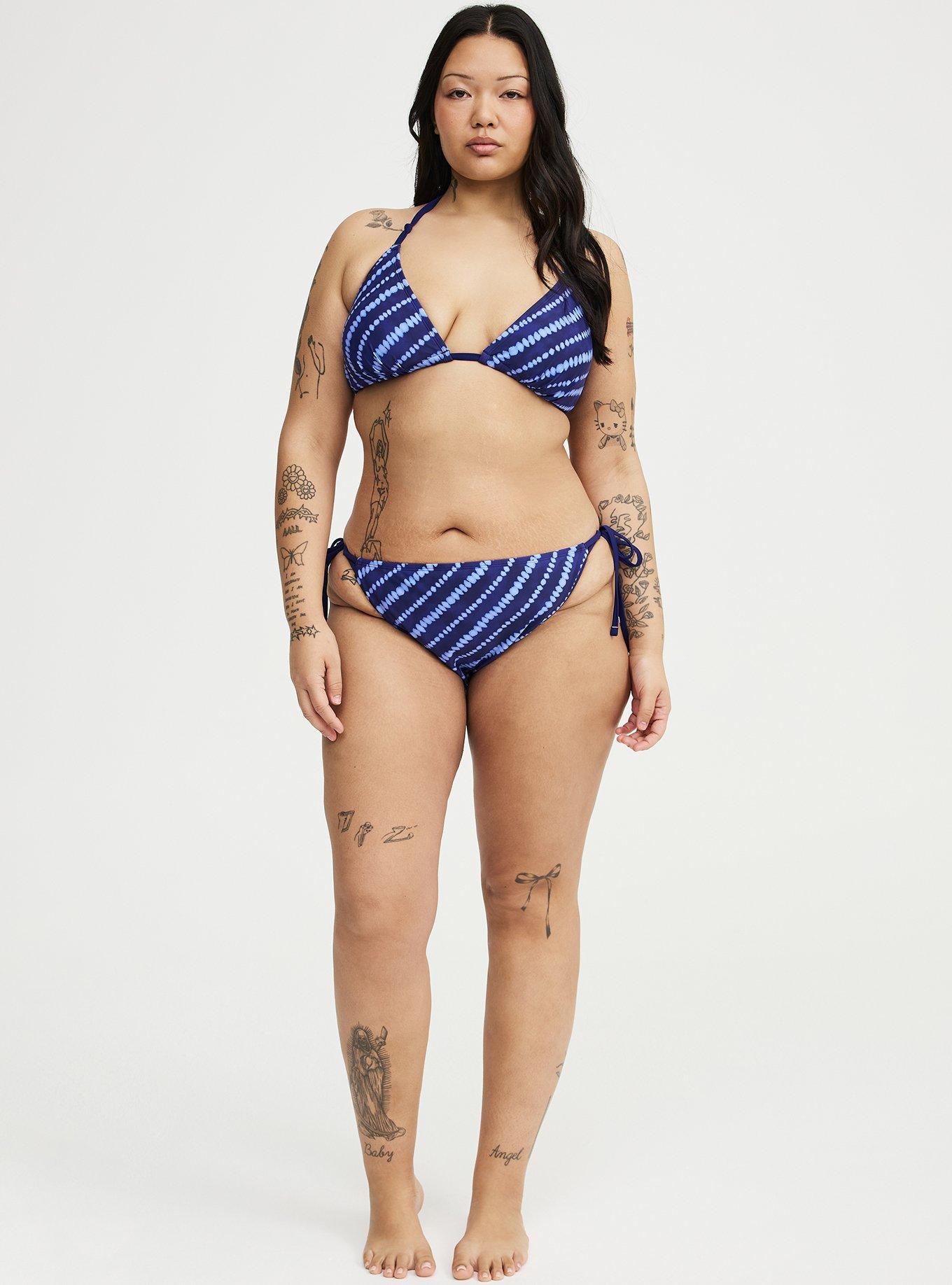 Simple Tie Side Super Cheeky Bottom, SHIBORI STRIPE BLUE, alternate