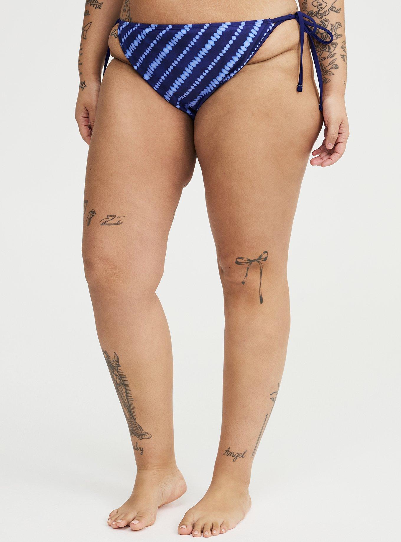 Simple Tie Side Super Cheeky Bottom, SHIBORI STRIPE BLUE, alternate