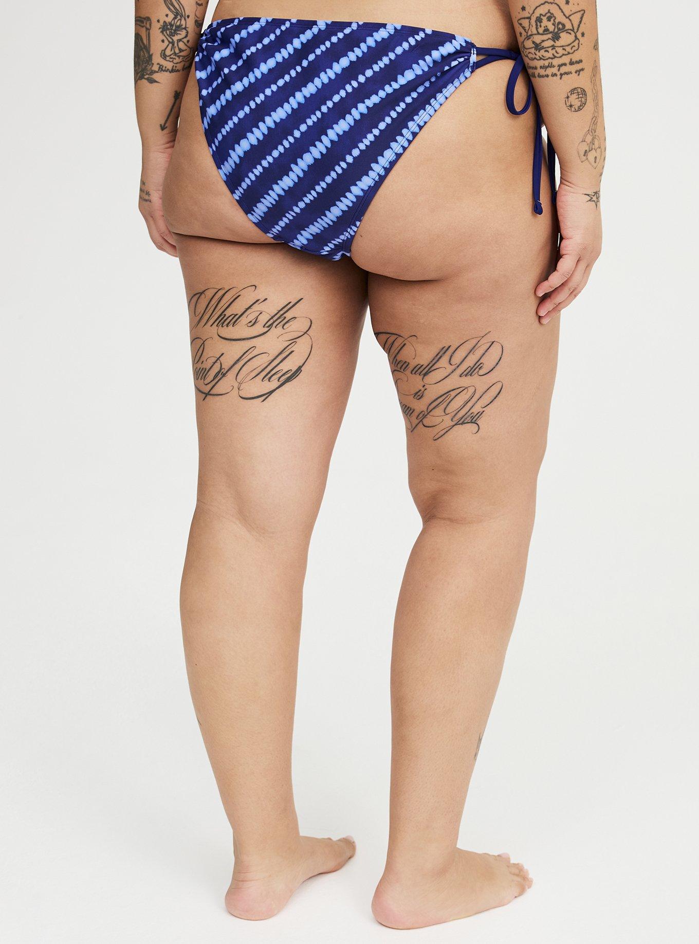 Simple Tie Side Super Cheeky Bottom, SHIBORI STRIPE BLUE, alternate