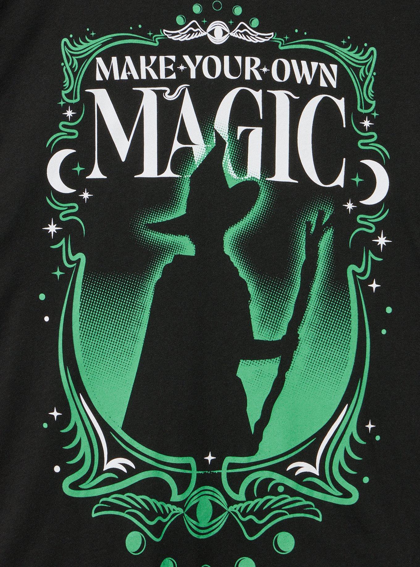 Wicked Classic Cotton Crew Tee, MAKE YOUR OWN MAGIC DEEP BLACK, alternate