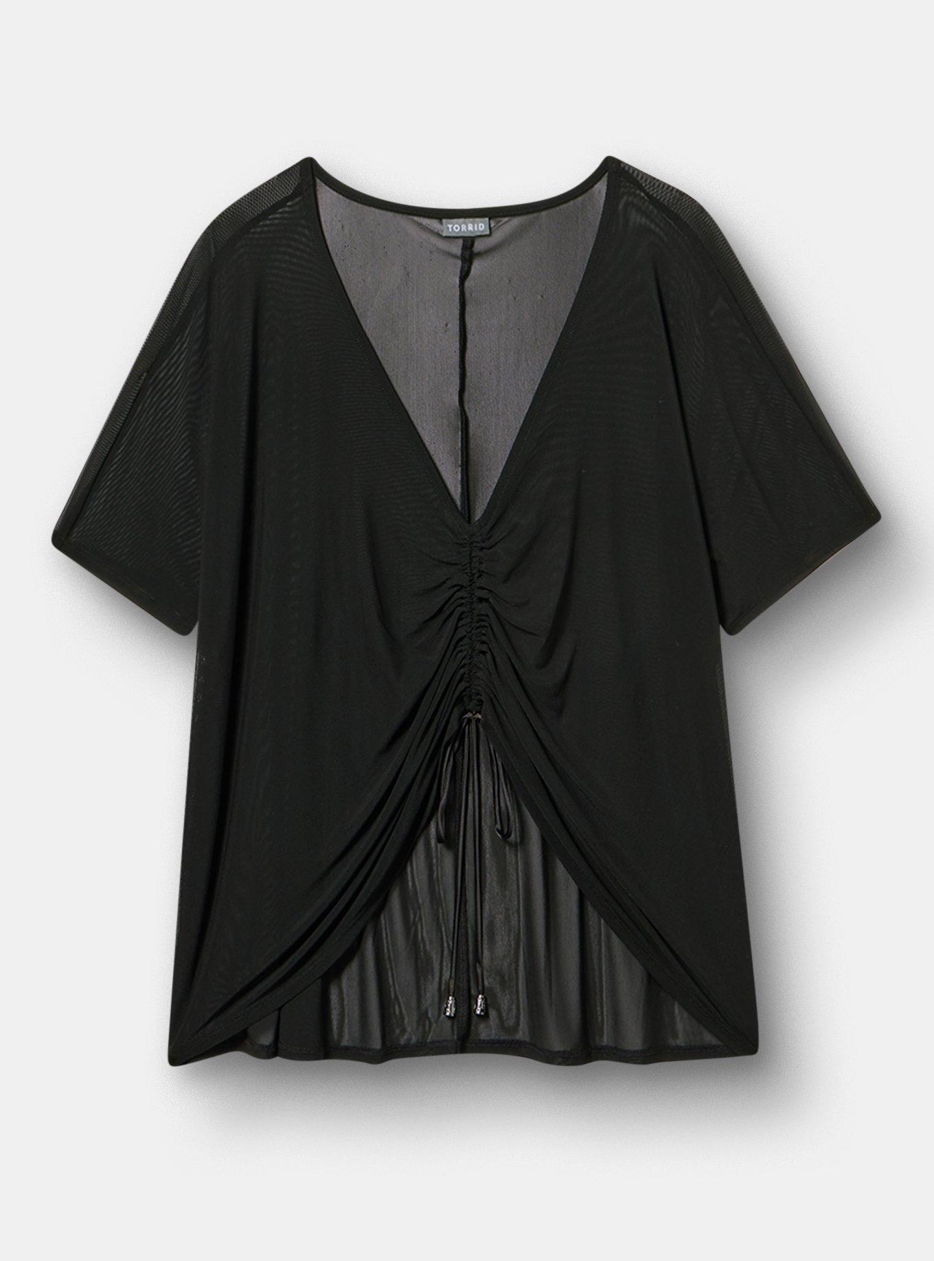 Easy Mesh Swim Coverup, DEEP BLACK, hi-res