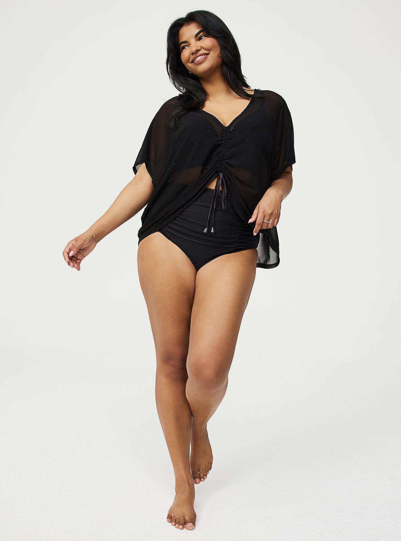Easy Mesh Swim Coverup, DEEP BLACK, hi-res