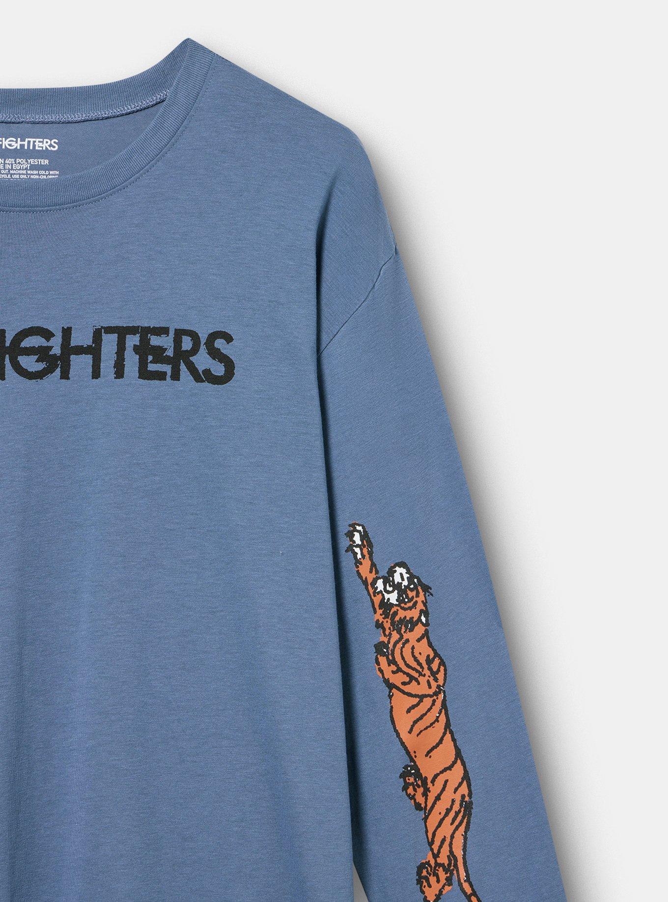Foo Fighters Cotton Jersey Long Sleeve Tee, FOO FIGHTERS TIGER BLUE, alternate