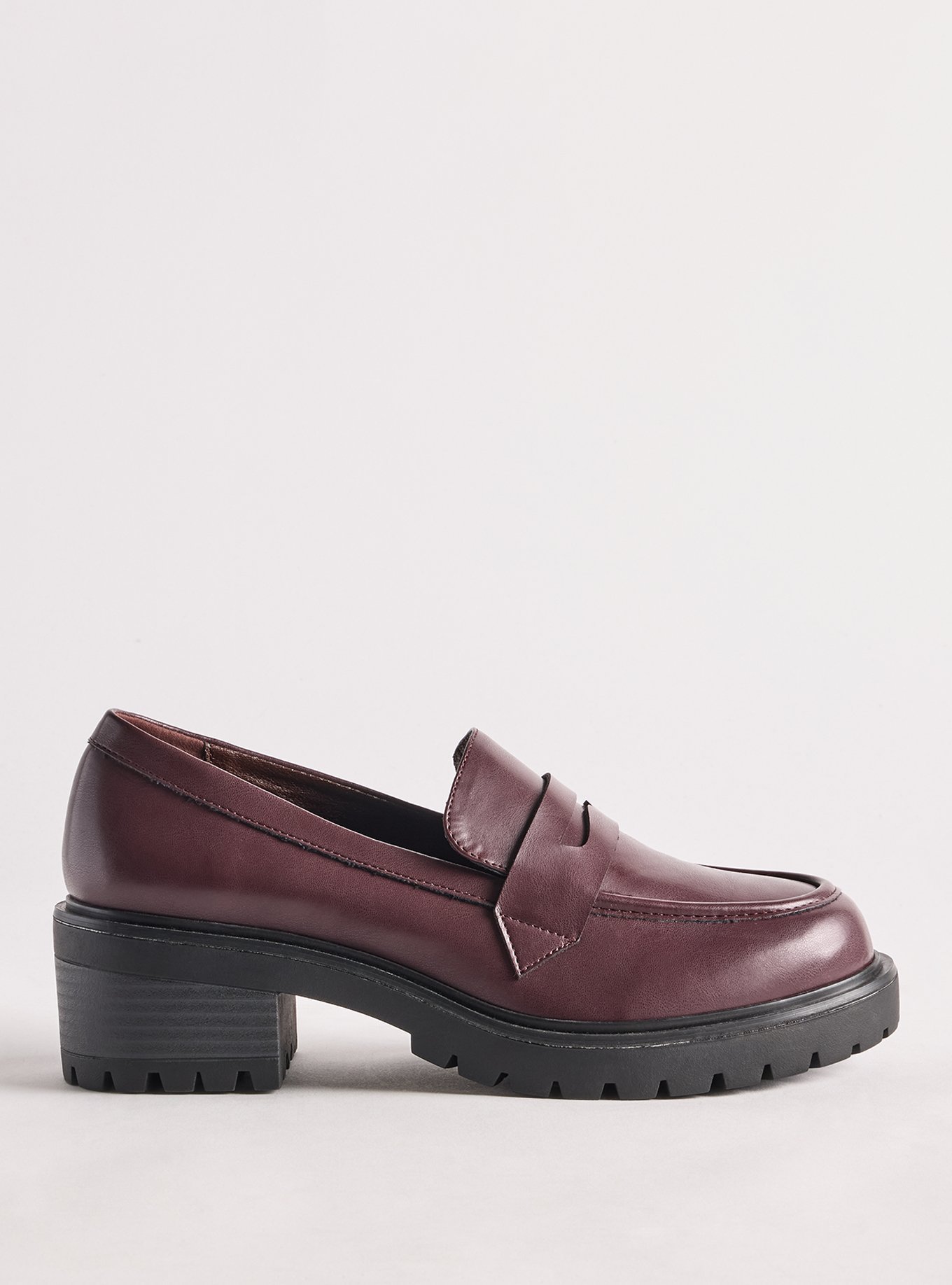Heeled Lug Loafer (WW), WINE, alternate