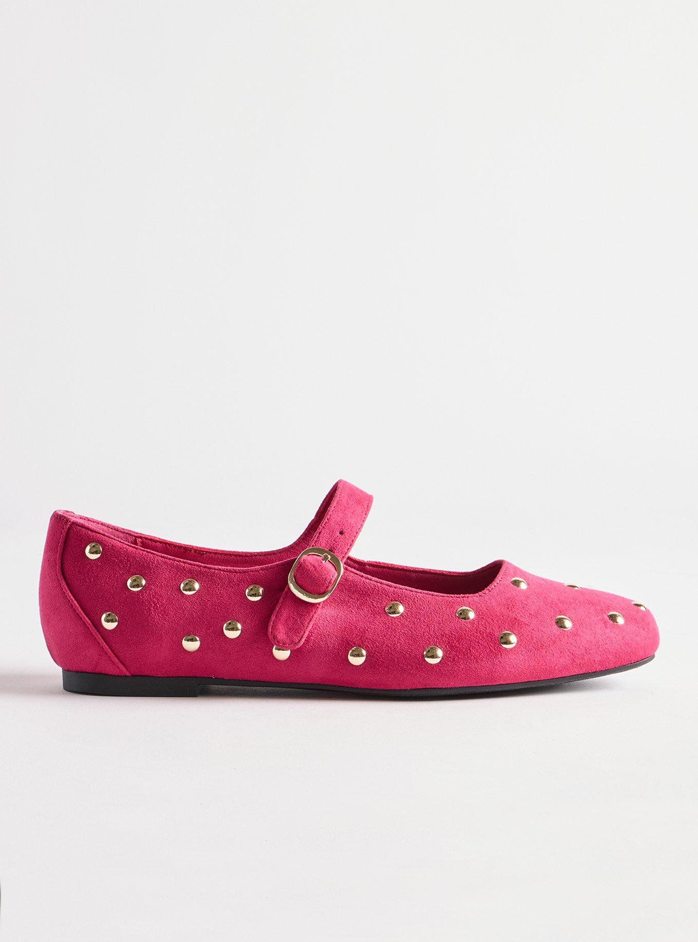 Studded Mary Jane Ballet Flat (WW), BERRY, alternate