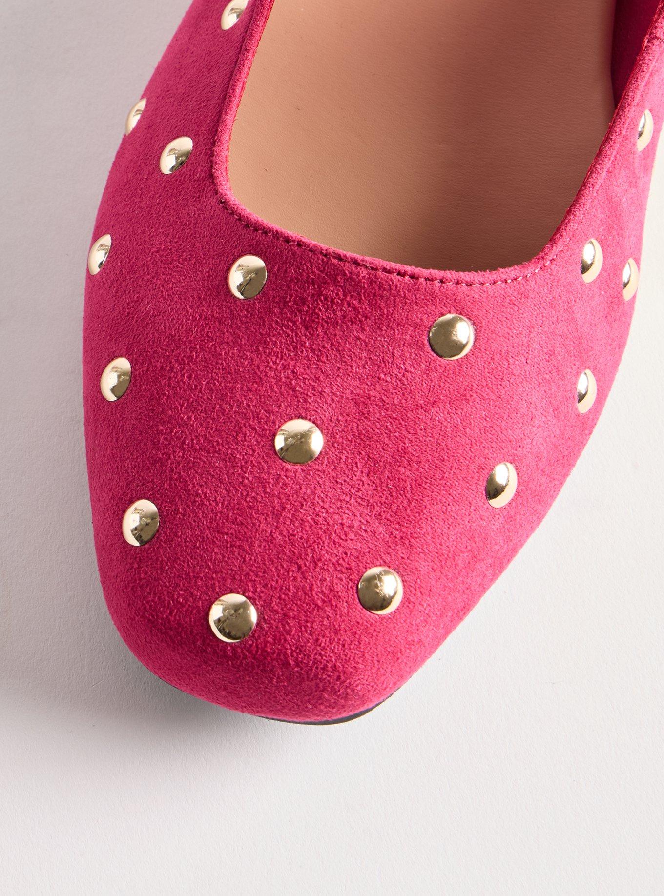 Studded Mary Jane Ballet Flat (WW), BERRY, alternate