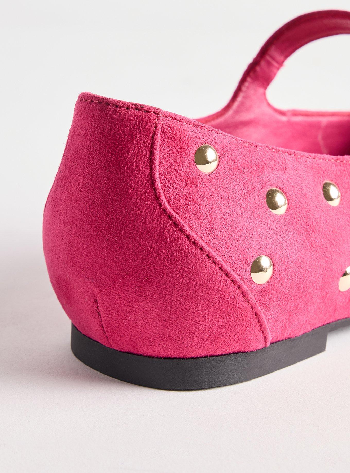 Studded Mary Jane Ballet Flat (WW), BERRY, alternate