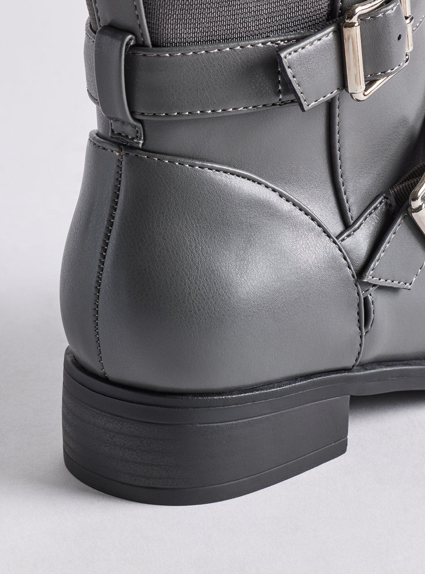 Buckle Knee Boot (WW), GREY, alternate