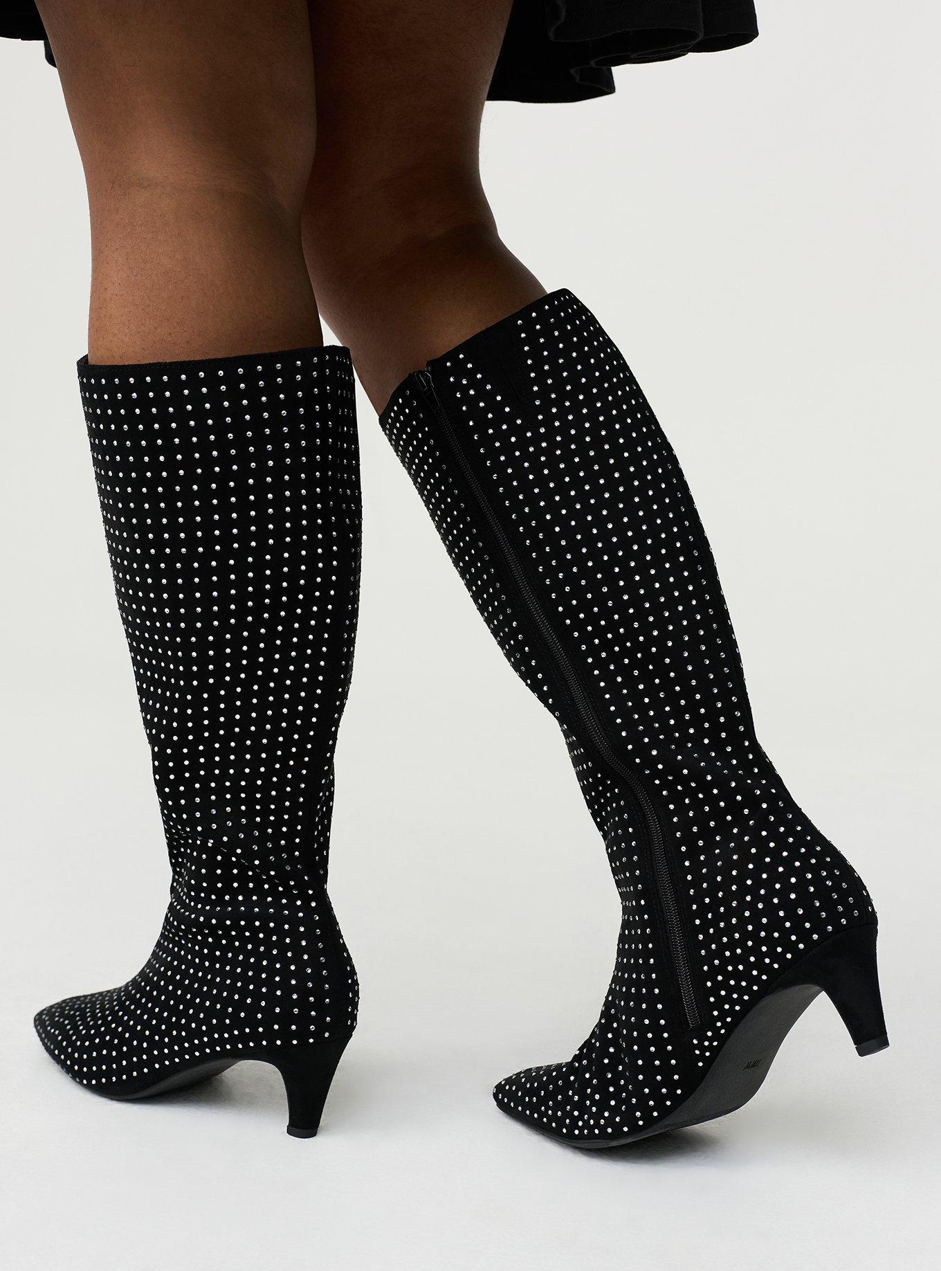 Embellished Kitten Heel Knee Boot (WW)