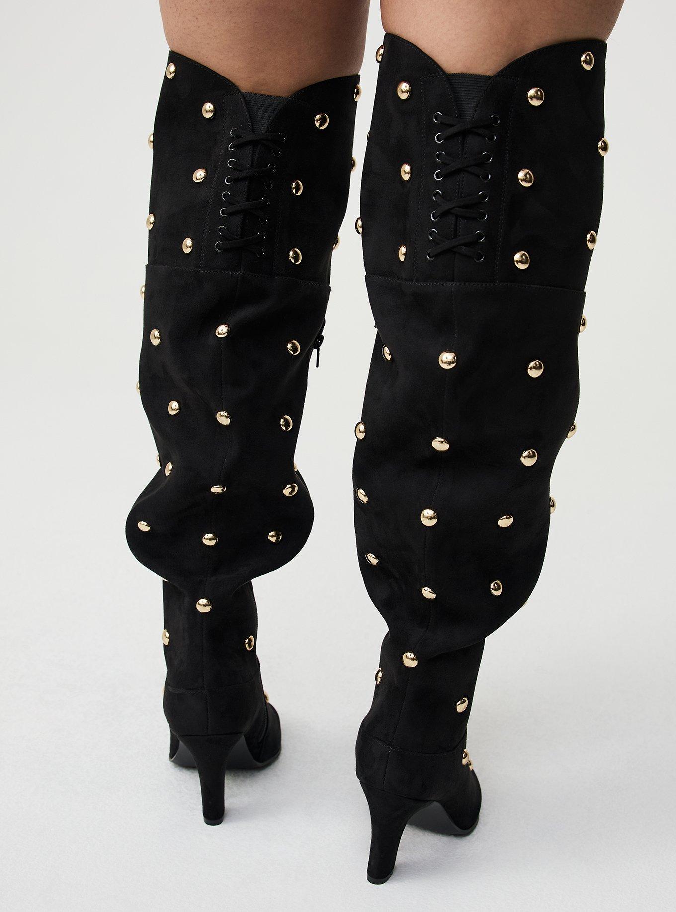 Studded Lace-Up Over-The-Knee Boot (WW)