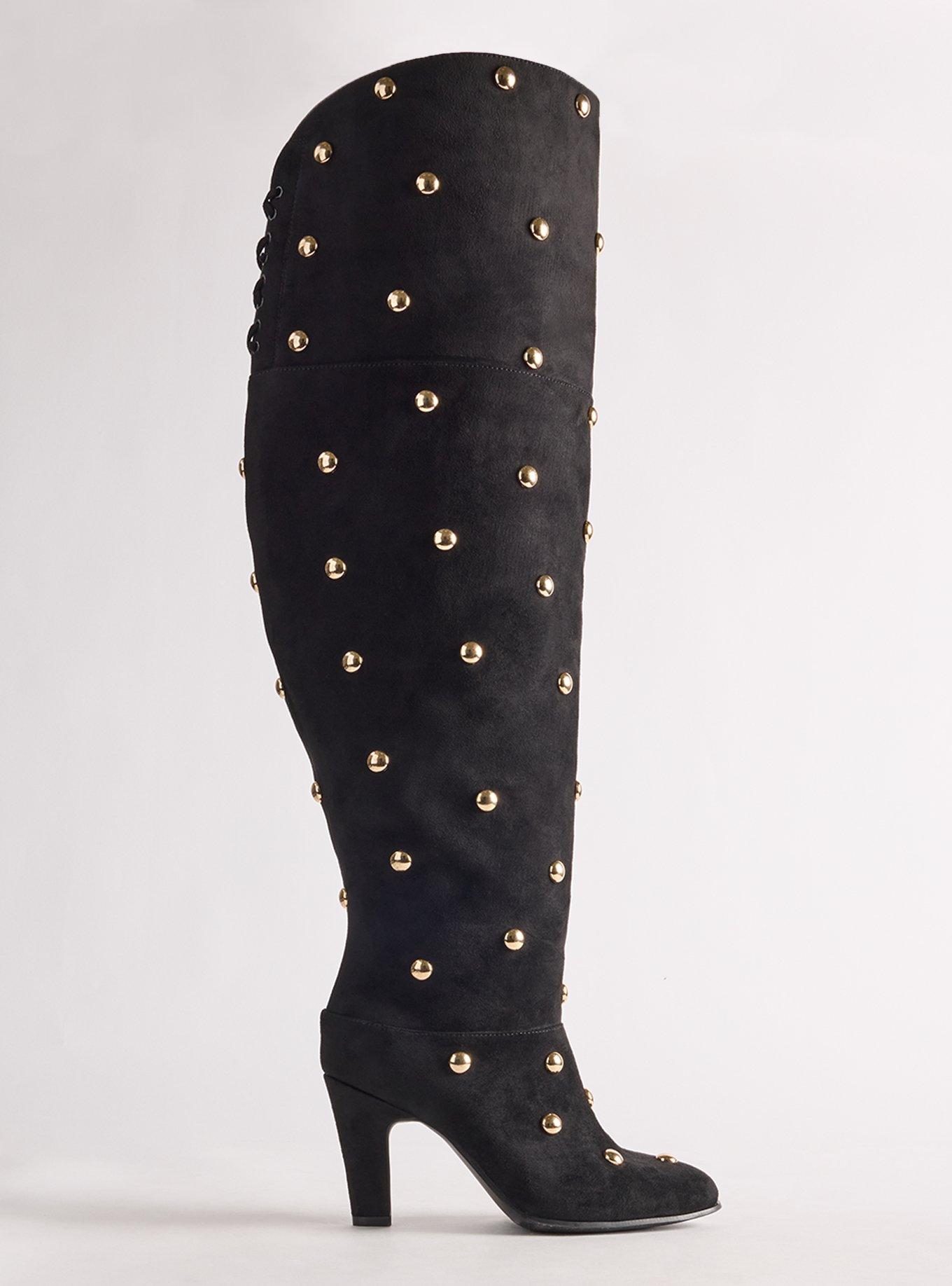Studded Lace-Up Over-The-Knee Boot (WW)