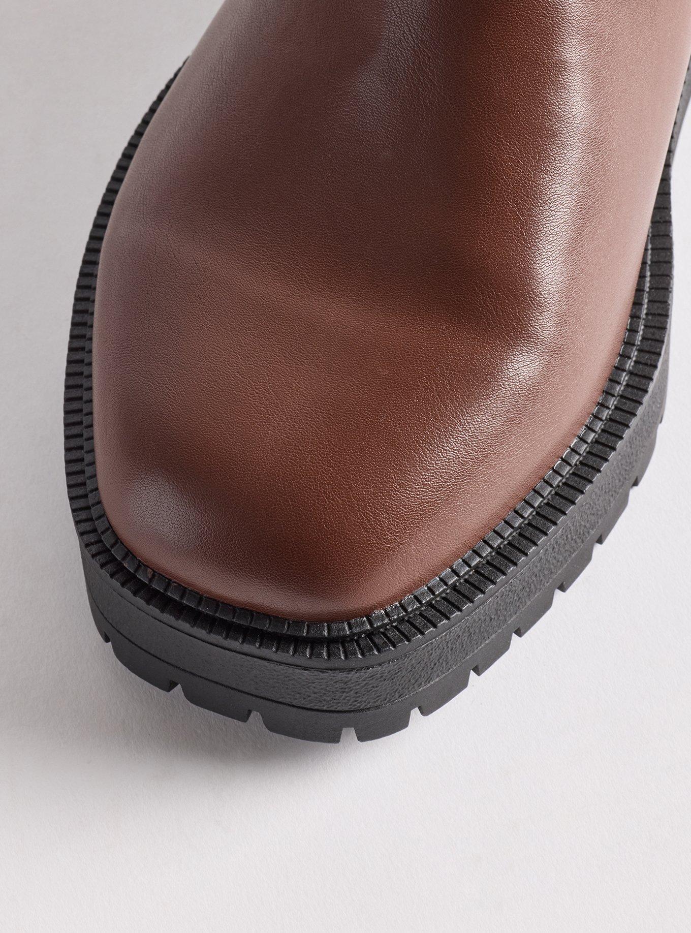 Plus Size Lug Sole Chelsea Bootie (WW), BROWN, alternate