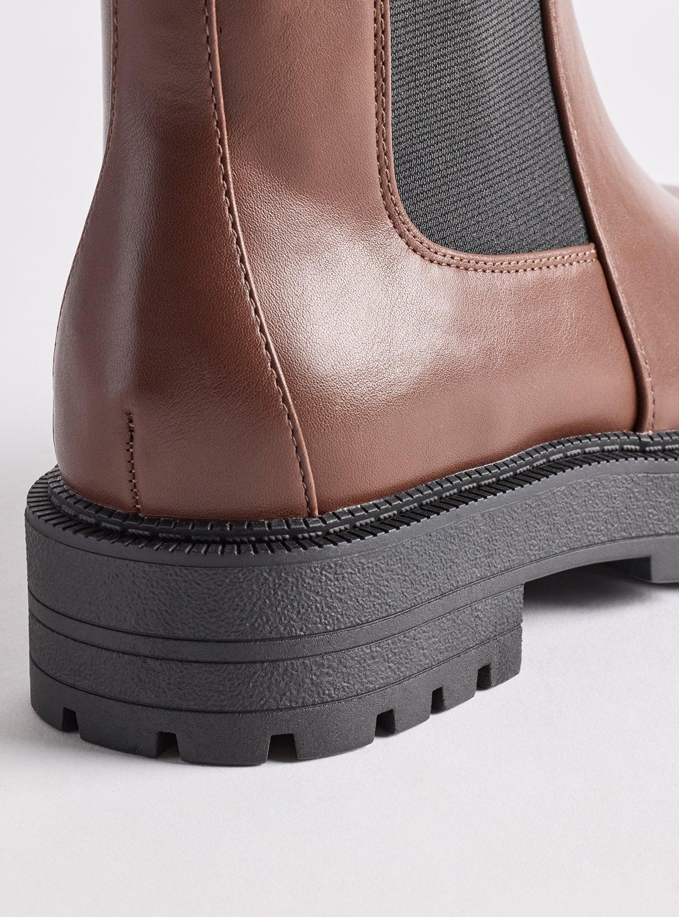 Plus Size Lug Sole Chelsea Bootie (WW), BROWN, alternate