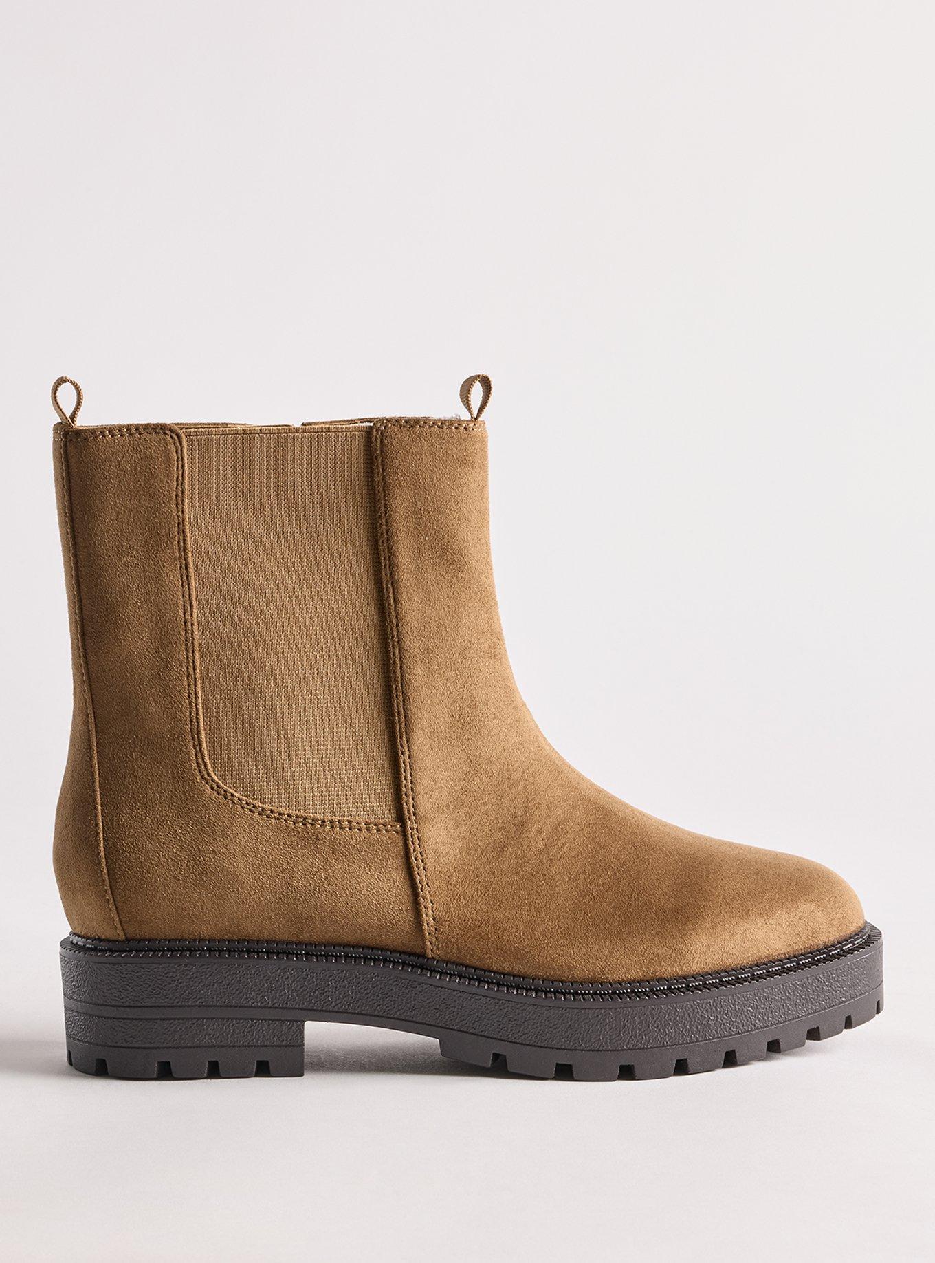 Lug Sole Chelsea Bootie (WW), TAUPE FAUX SUEDE, alternate