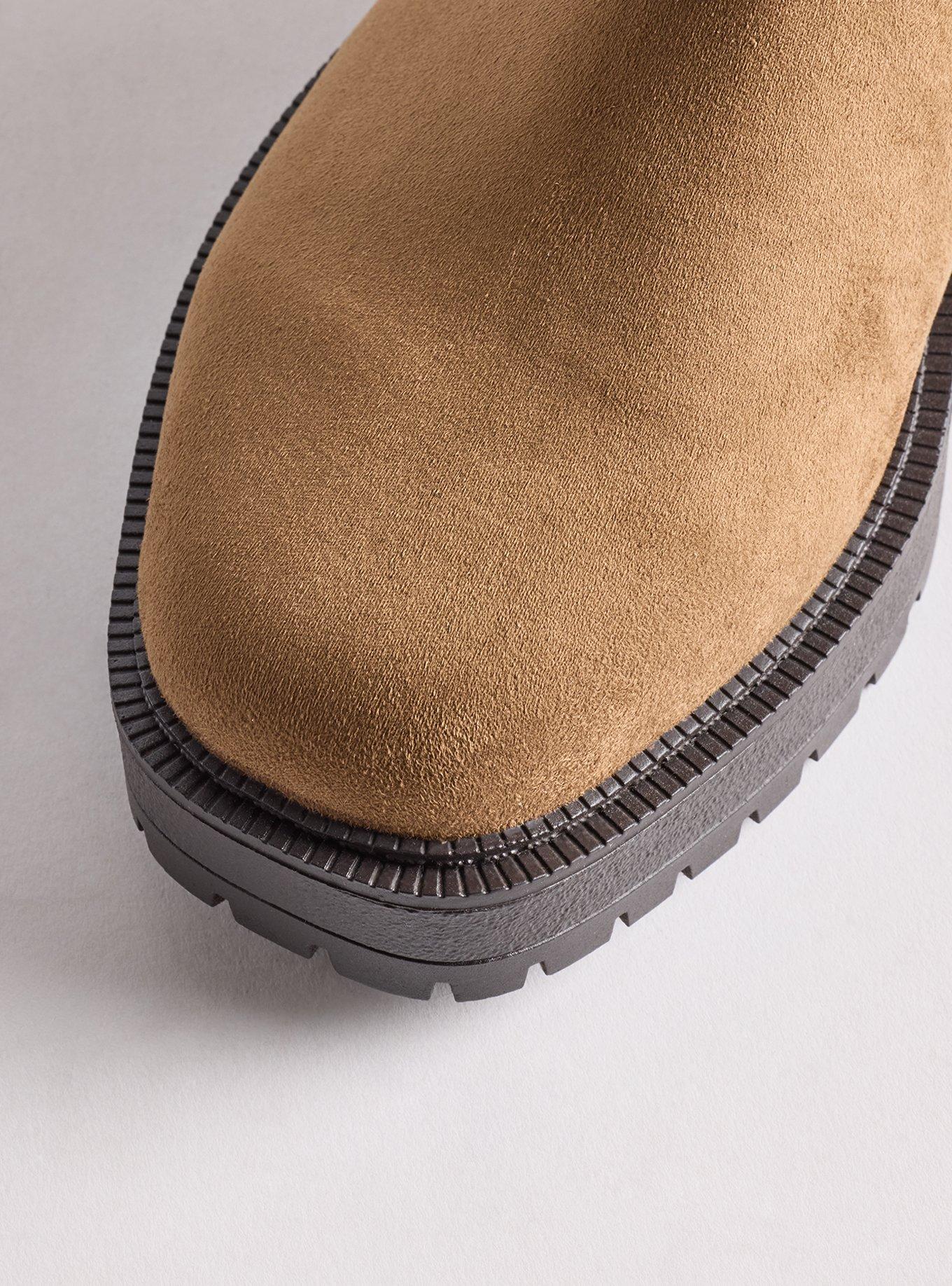 Lug Sole Chelsea Bootie (WW), TAUPE FAUX SUEDE, alternate