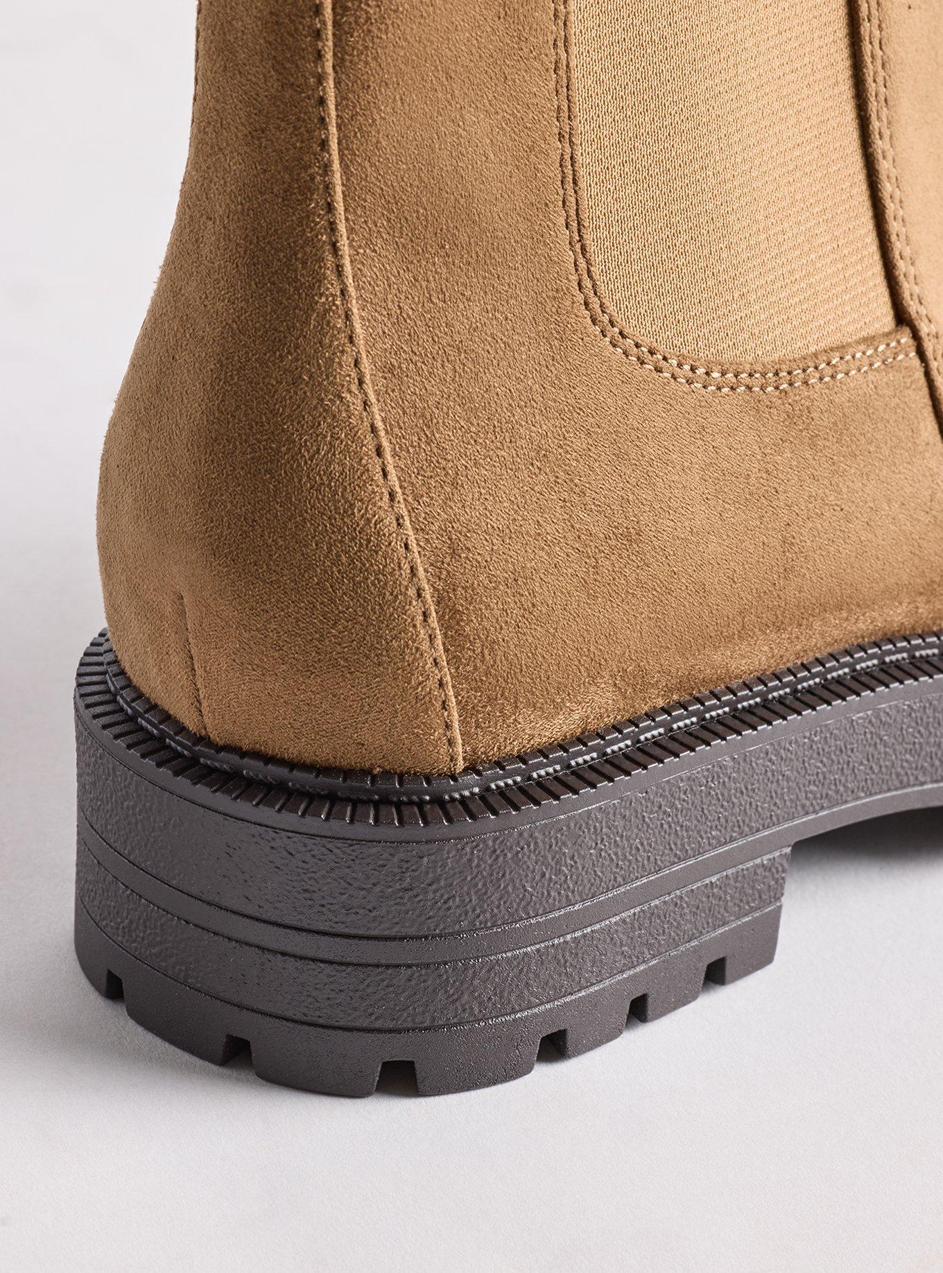 Lug Sole Chelsea Bootie (WW), TAUPE FAUX SUEDE, alternate