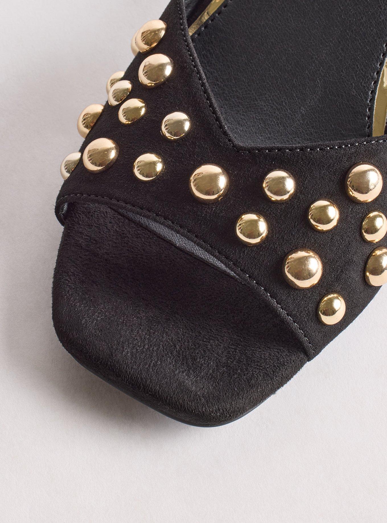 Studded Kitten Heel Slide (WW), BLACK, alternate