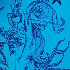 Plus Size Wireless Ruffle Swim Dress, OCEAN MERMAID FANTASY TEAL, swatch