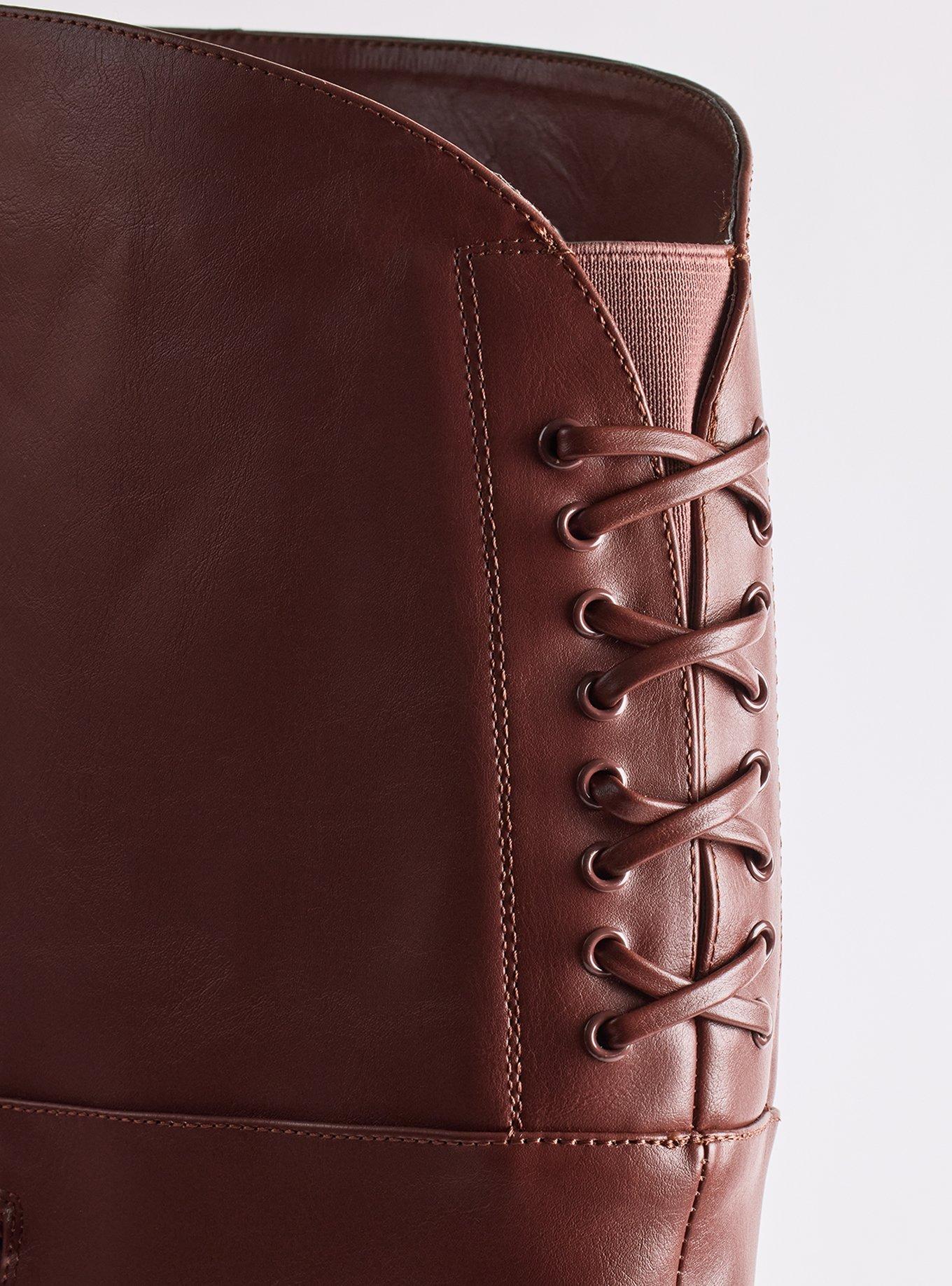 Lace-Up Heeled Over-The-Knee Boot (WW), BROWN, alternate