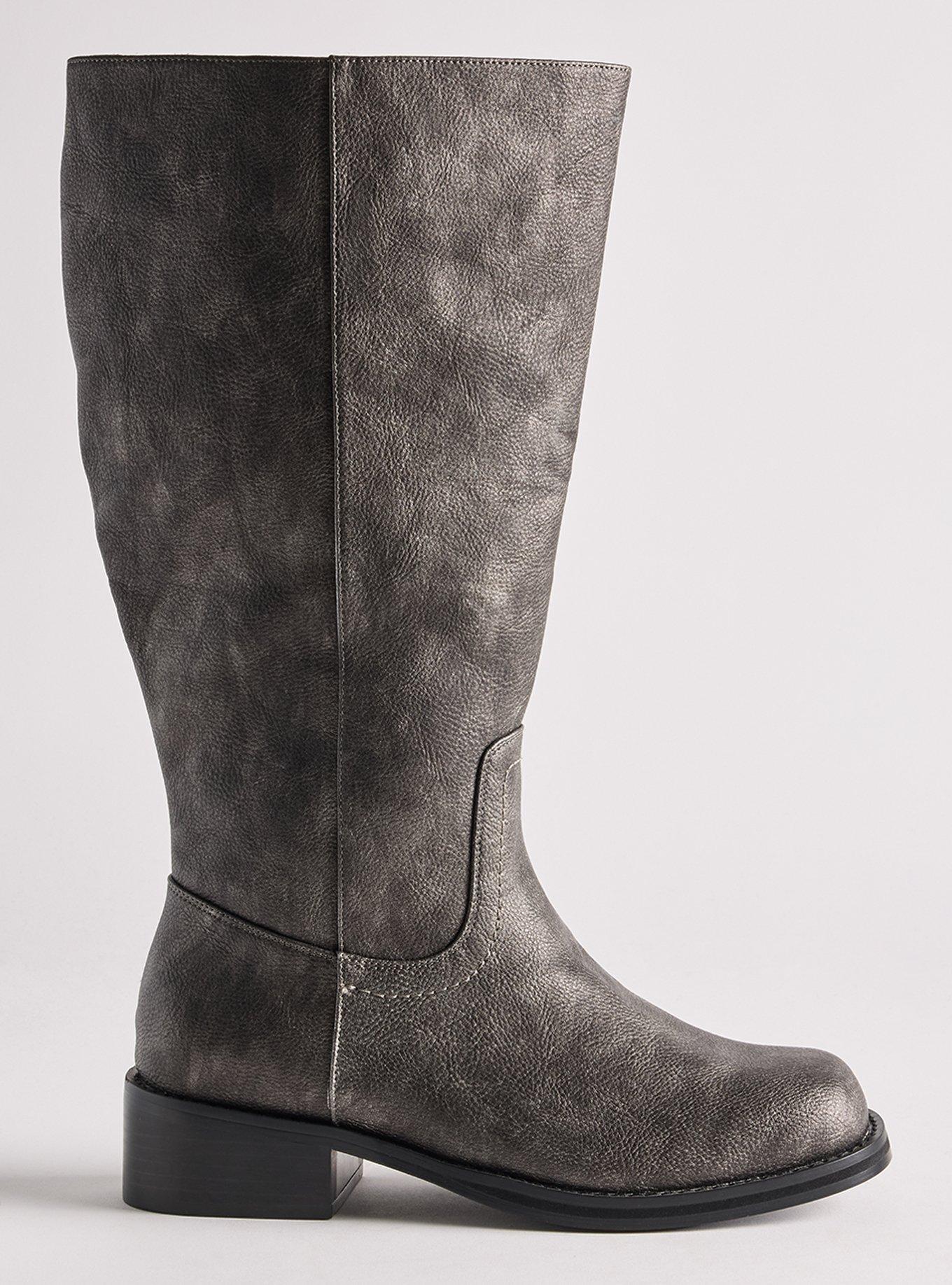 Knee-High Block Heel Boot (WW), SILVER, alternate