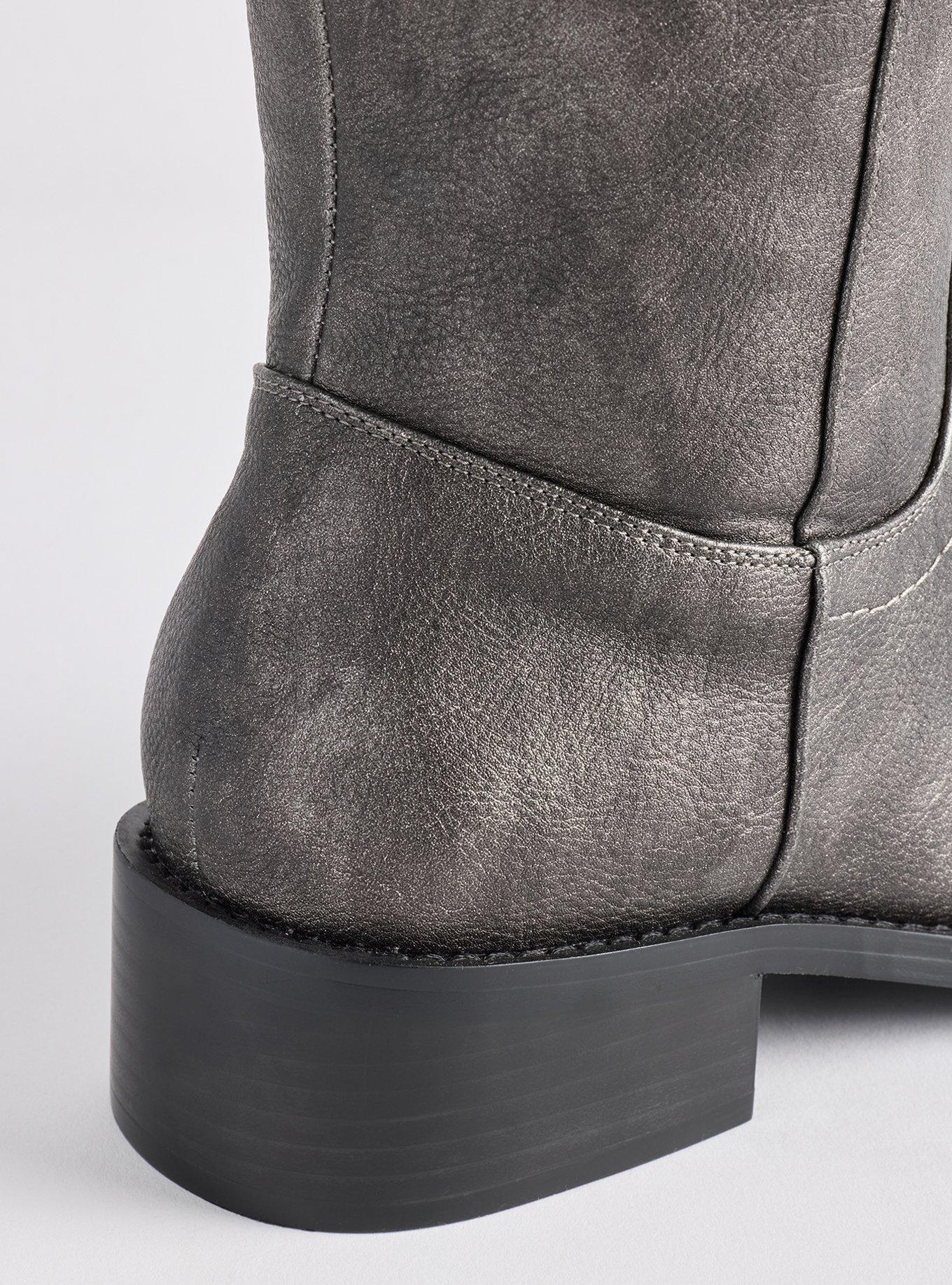 Knee-High Block Heel Boot (WW), SILVER, alternate