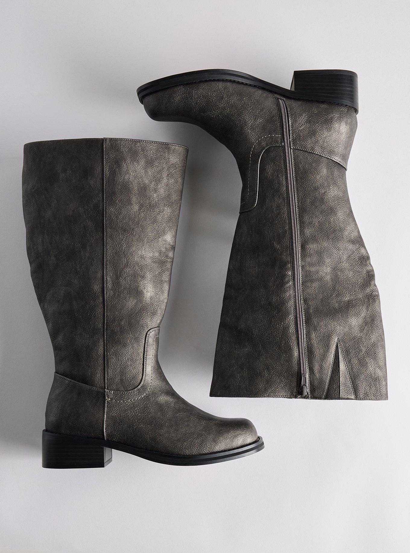 Knee-High Block Heel Boot (WW), SILVER, hi-res