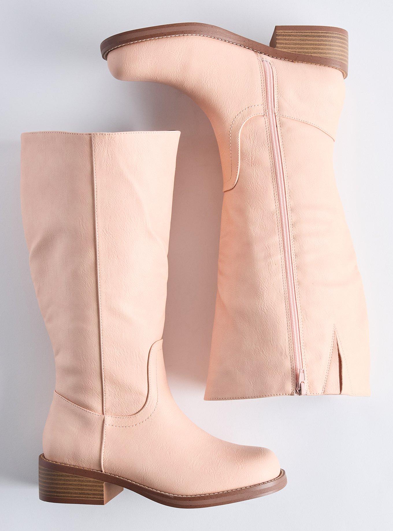Knee-High Block Heel Boot (WW), BLUSH, hi-res