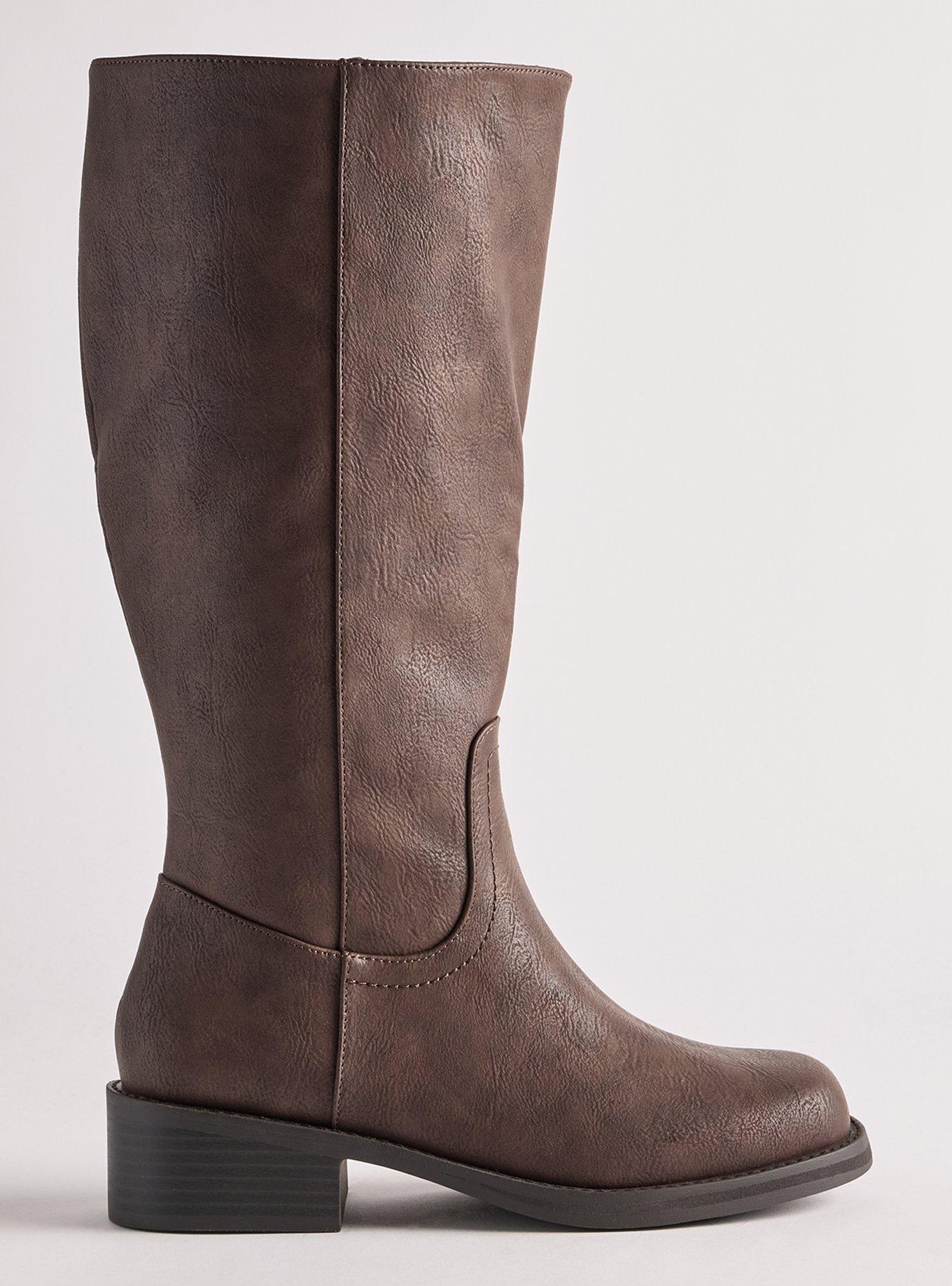 Knee-High Block Heel Boot (WW), BROWN, alternate