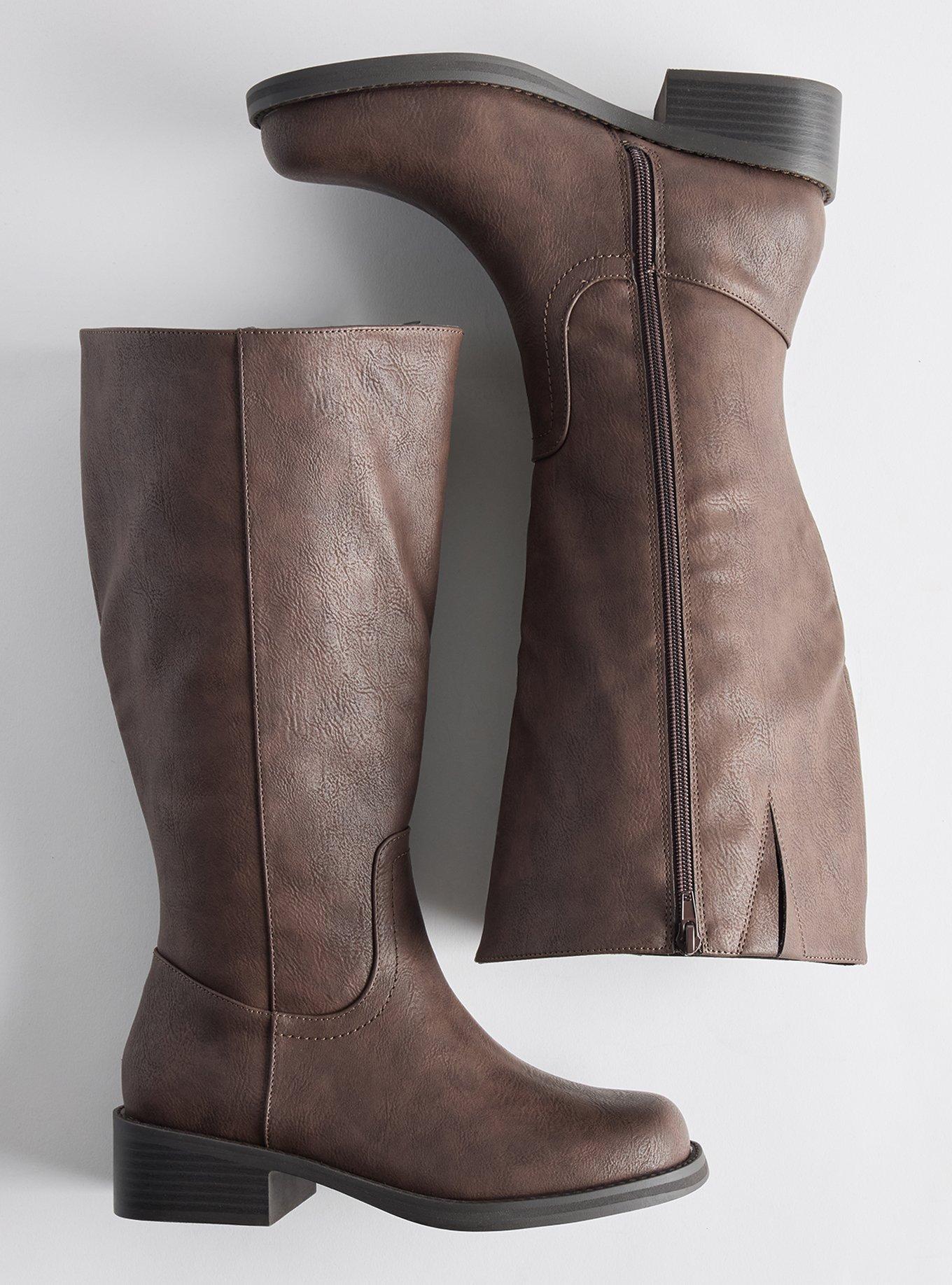 Knee-High Block Heel Boot (WW), BROWN, hi-res
