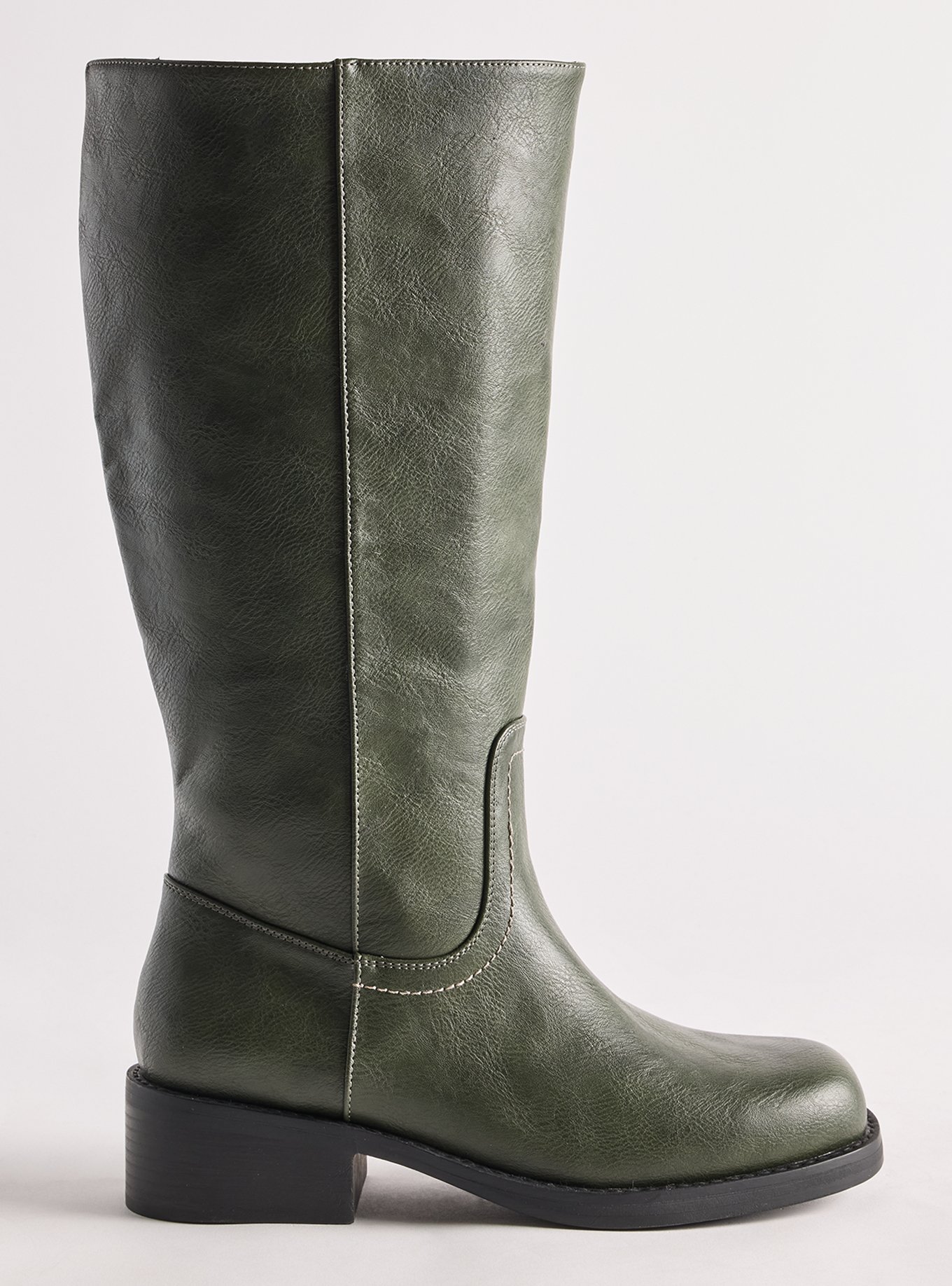 Knee High Block Heel Boot (WW), GREEN, alternate