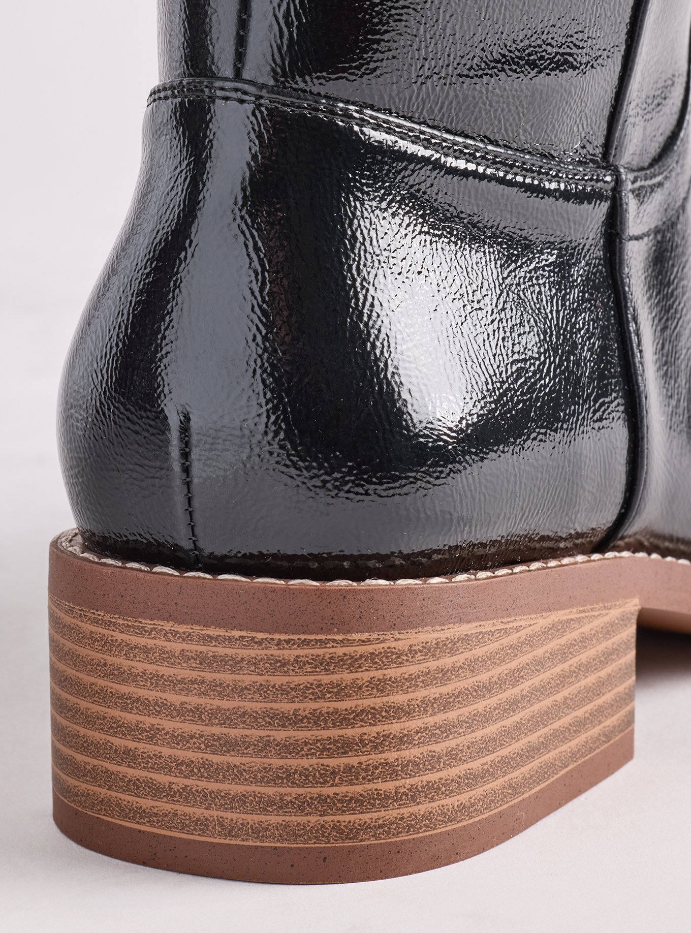 Knee High Block Heel Boot (WW), BLACK PATENT, alternate