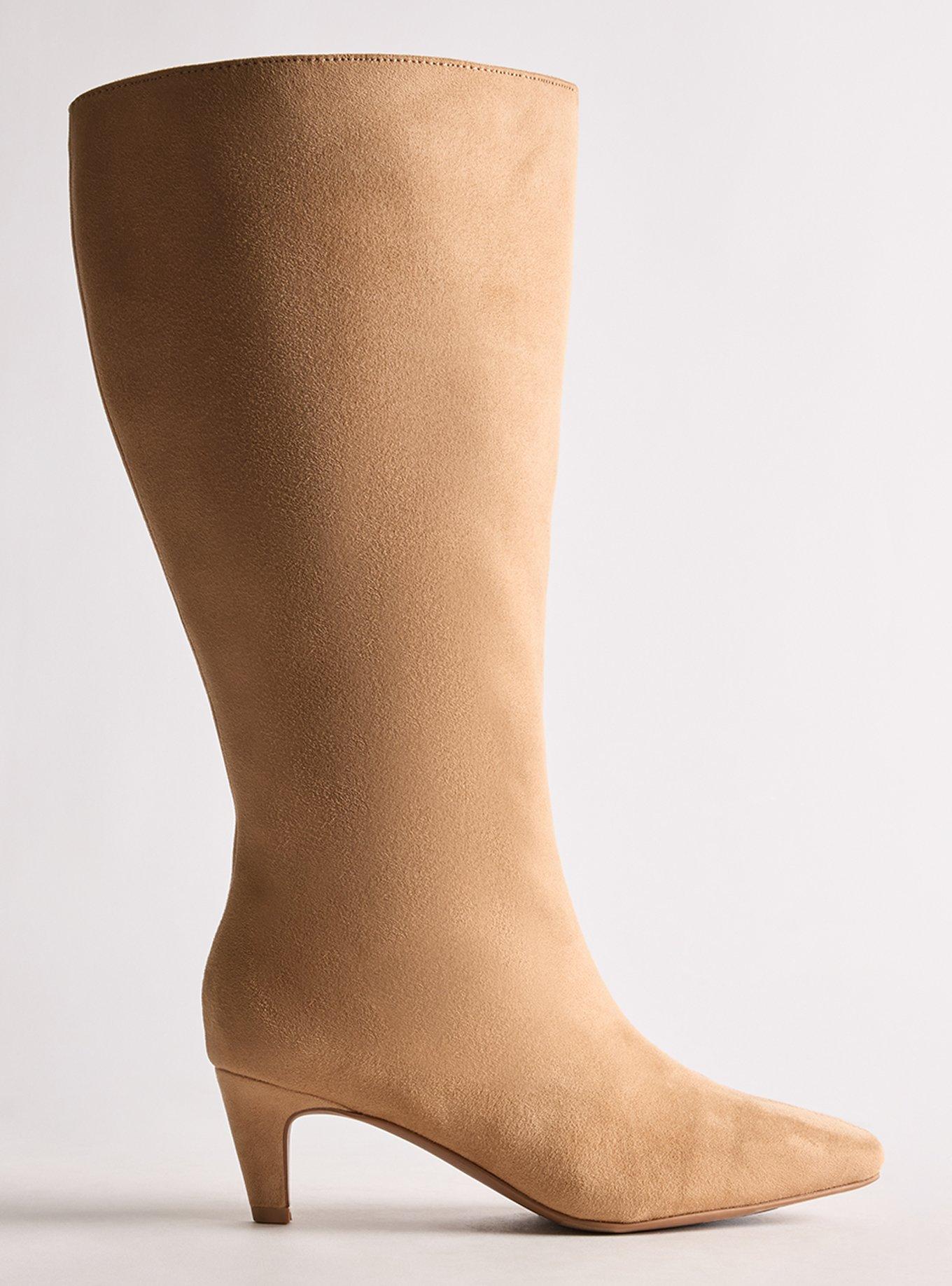 Kitten Heel Knee Boot (WW), TAN, alternate