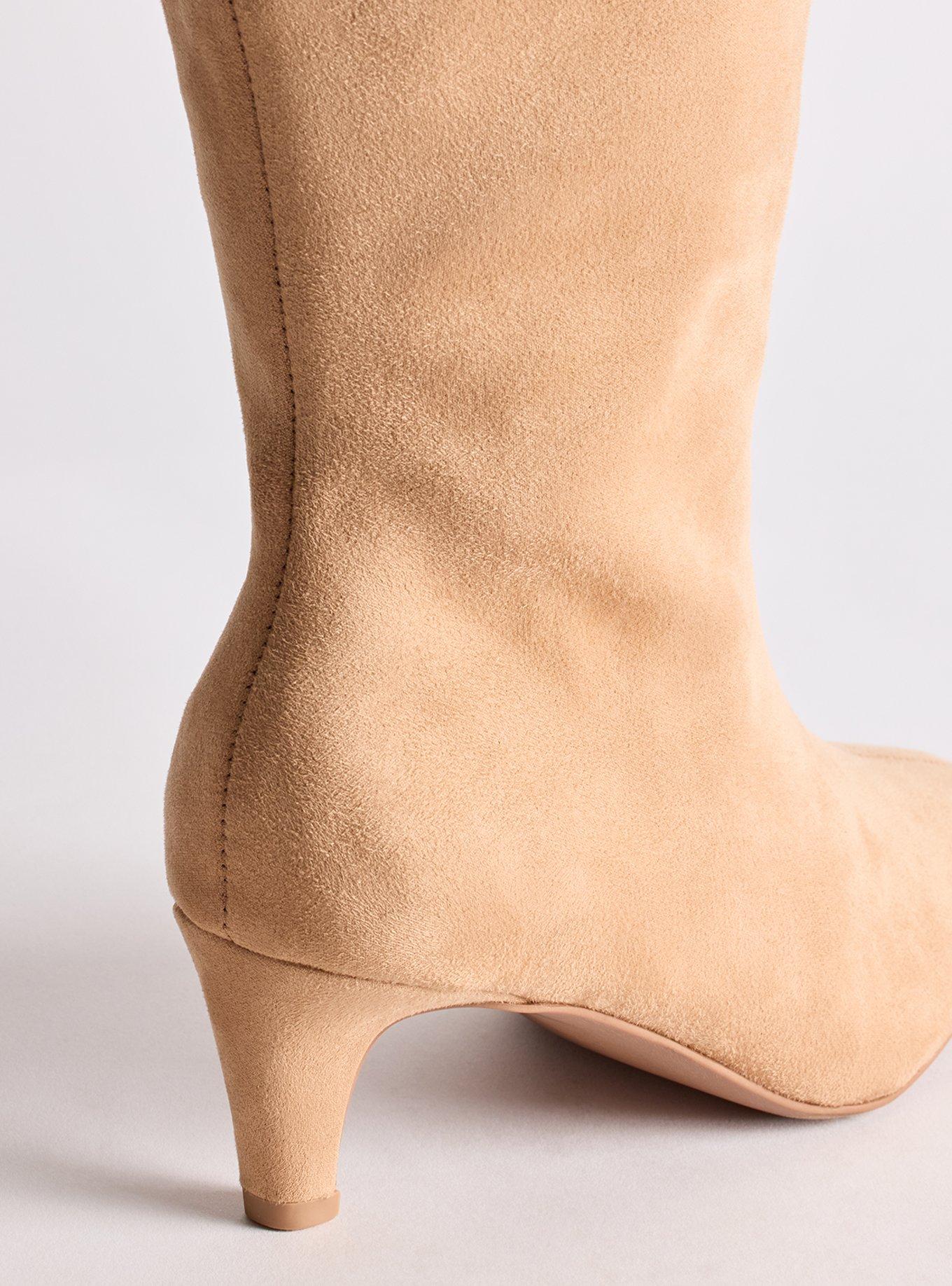 Kitten Heel Knee Boot (WW), TAN, alternate