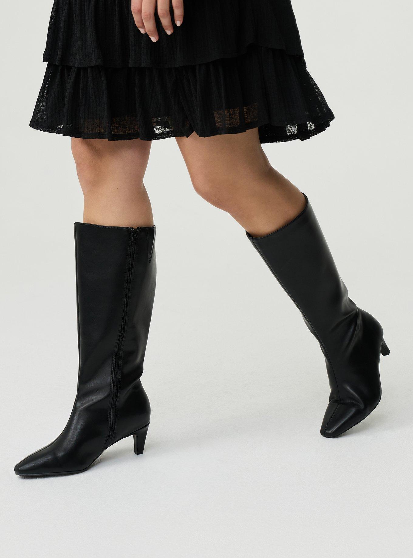 Kitten Heel Knee Boot (WW), BLACK, alternate
