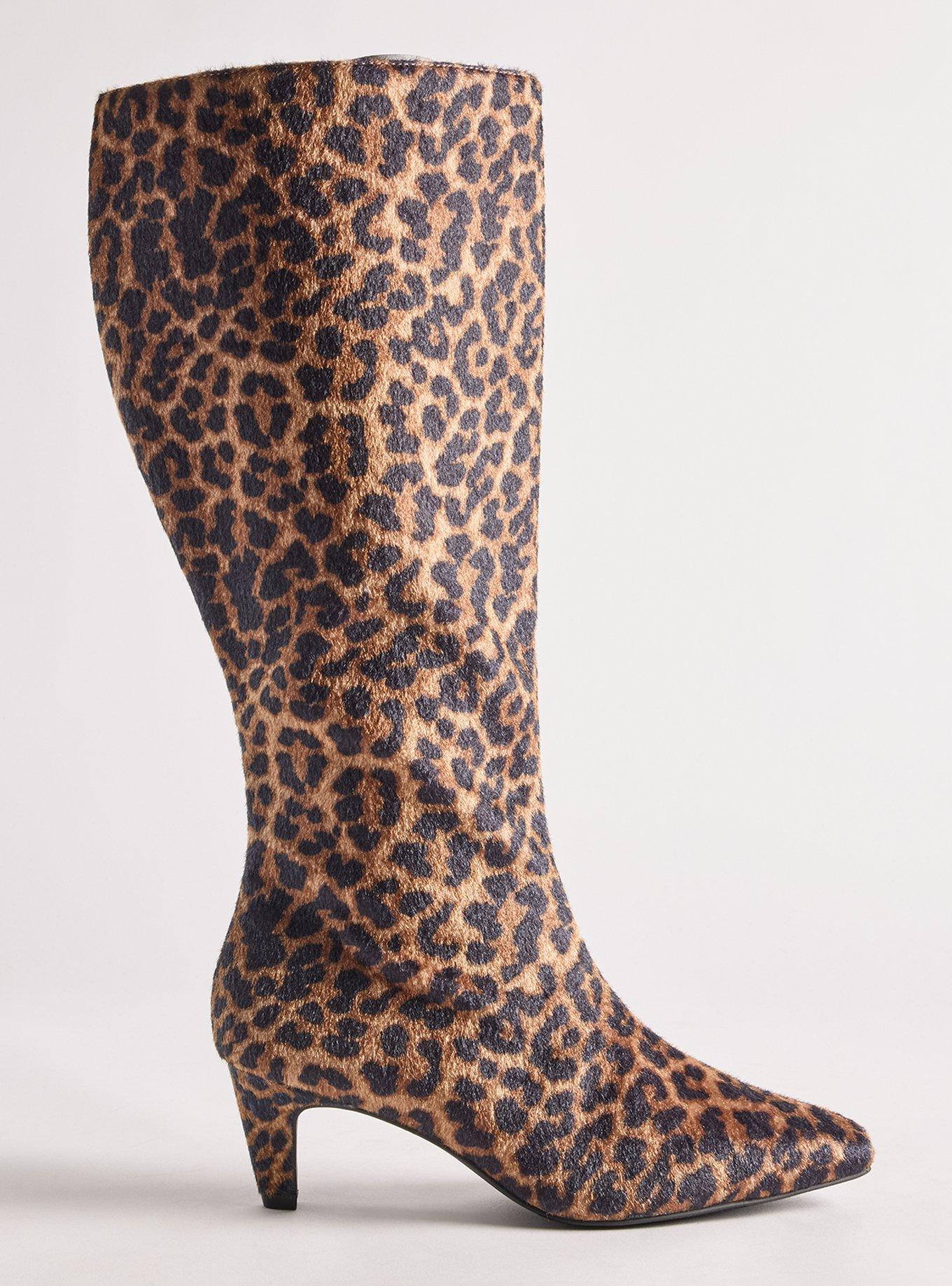 Plus Size Kitten Heel Knee Boot (WW), LEOPARD, alternate