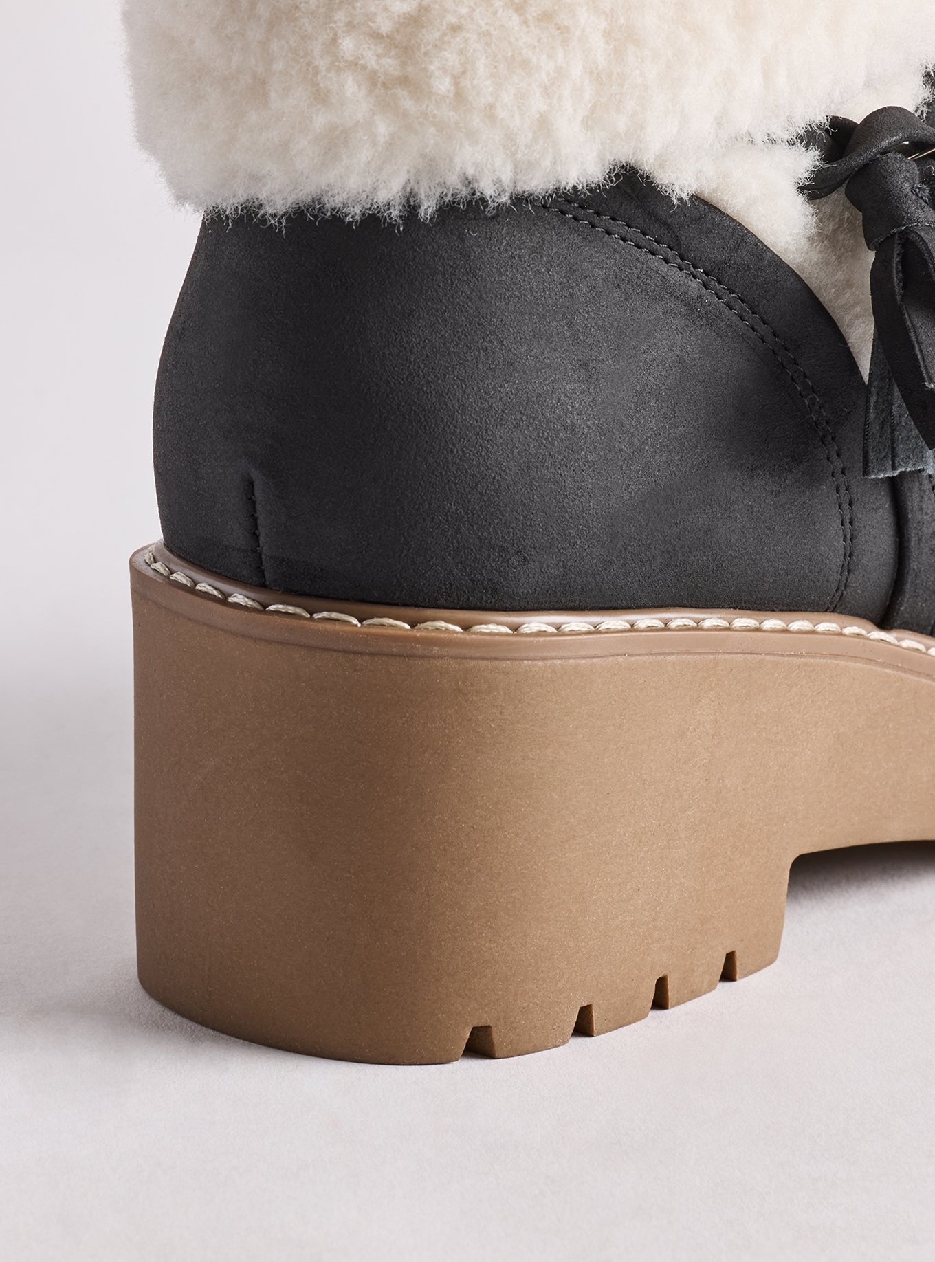 Faux Fur Wedge Bootie (WW), BLACK, alternate