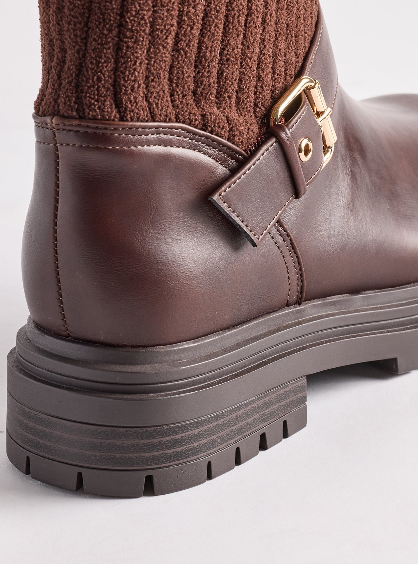 Sweater Cuff Bootie (WW), BROWN, alternate