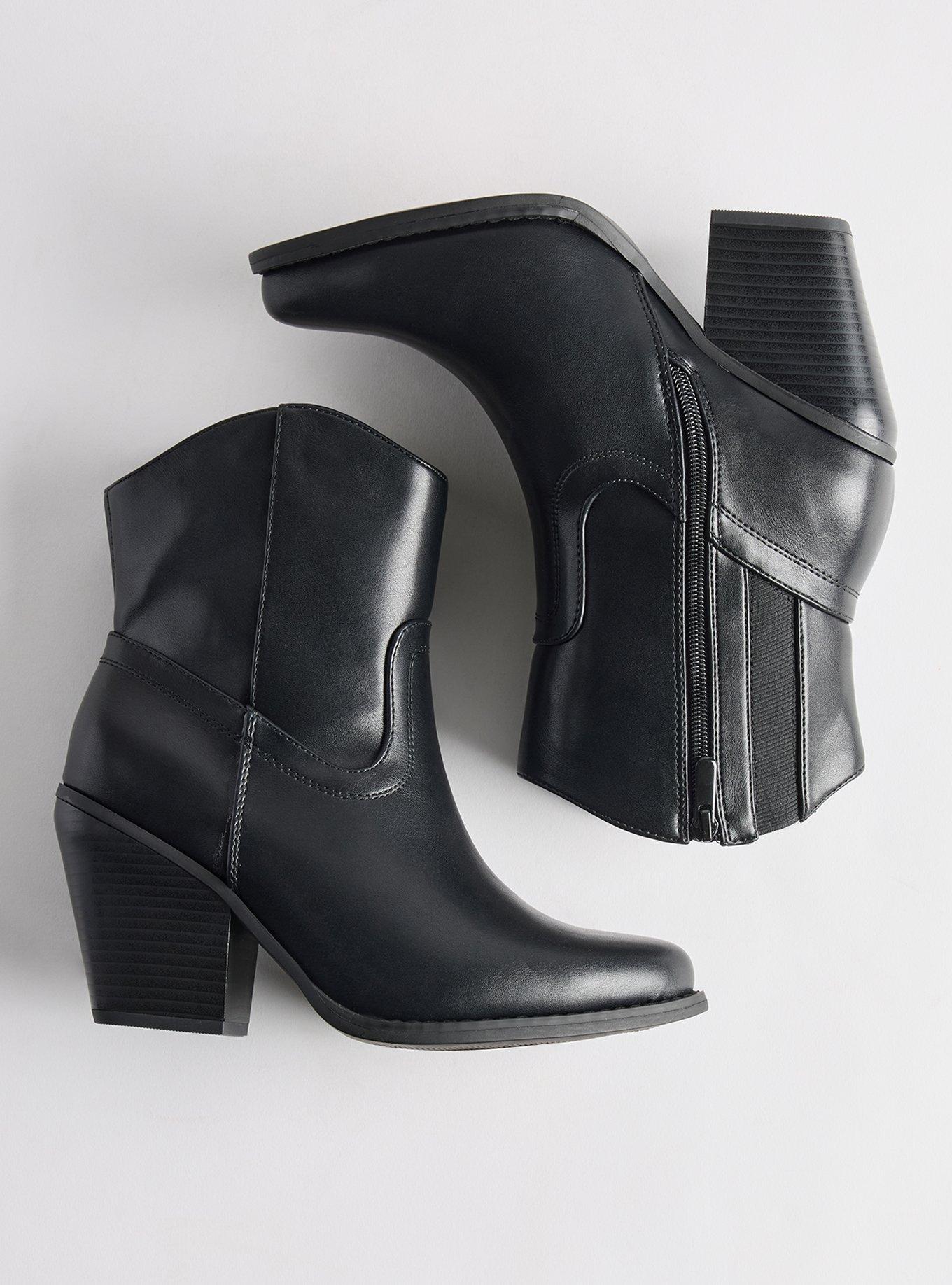 Western Heeled Bootie (WW), BLACK, hi-res