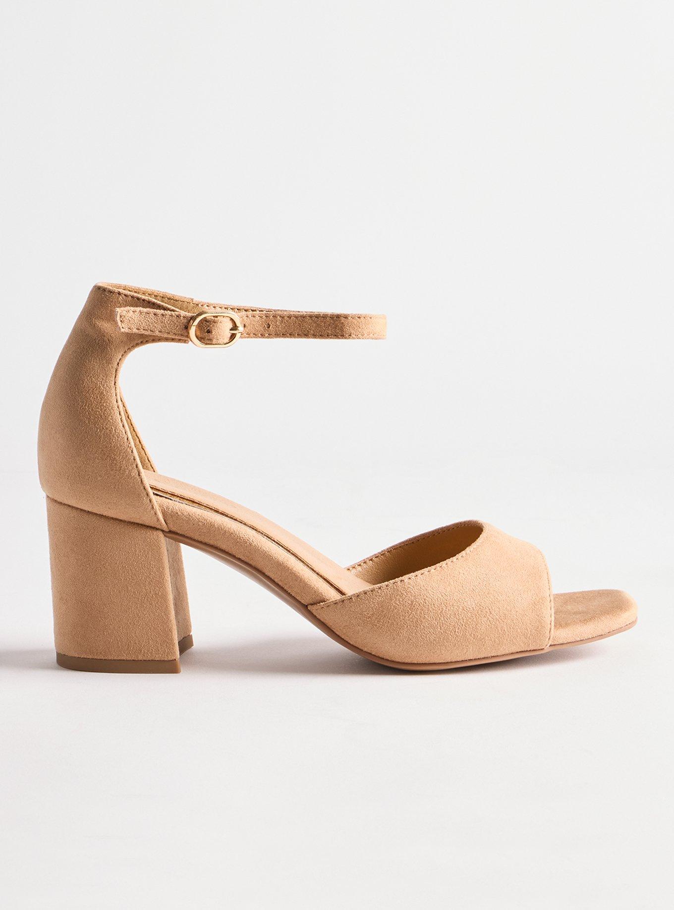 Ankle Strap Block Heel (WW), TAN, alternate