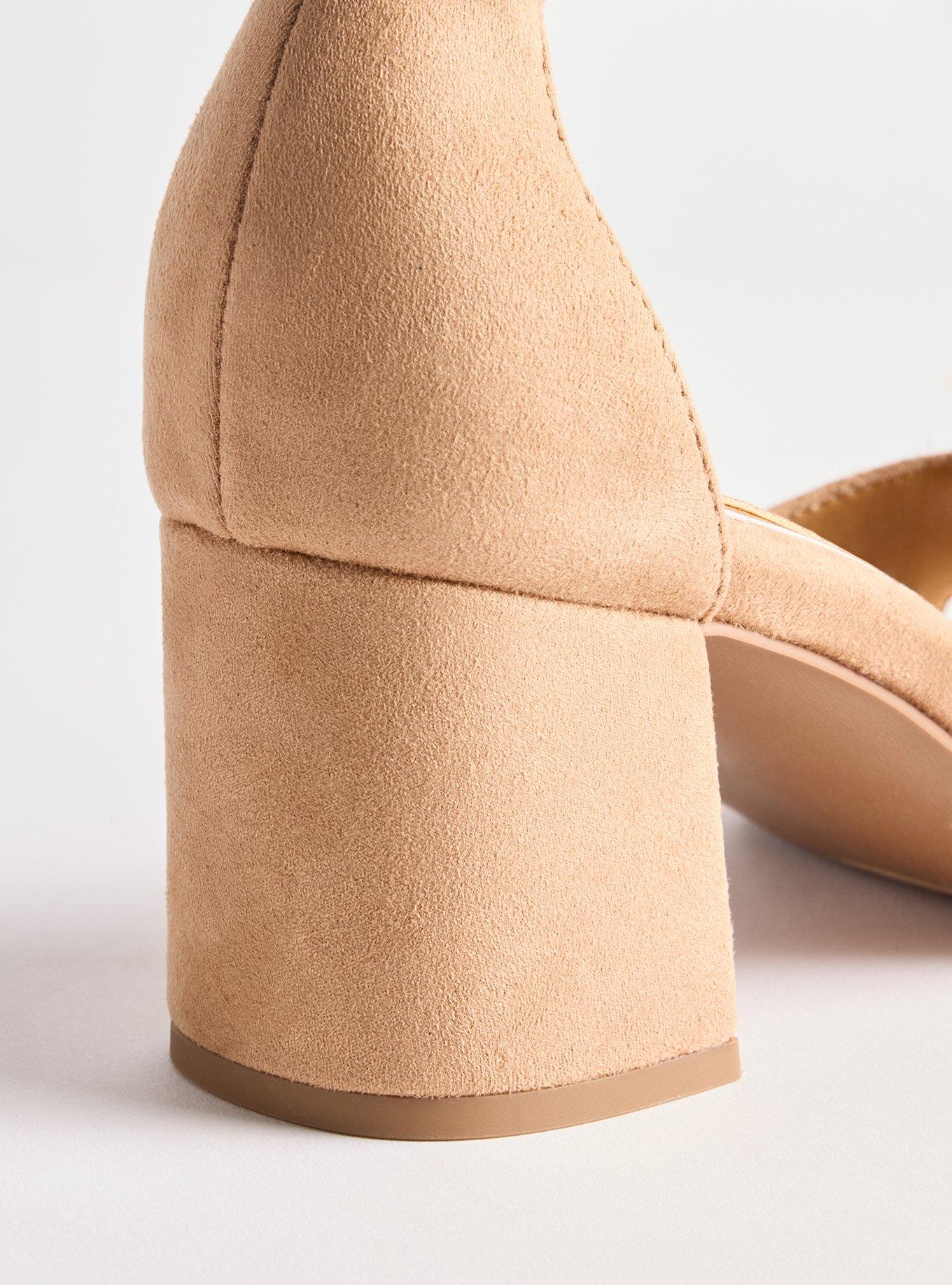 Ankle Strap Block Heel (WW), TAN, alternate