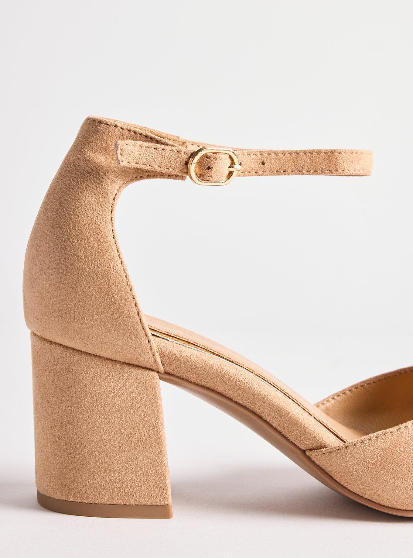 Ankle Strap Block Heel (WW), TAN, alternate