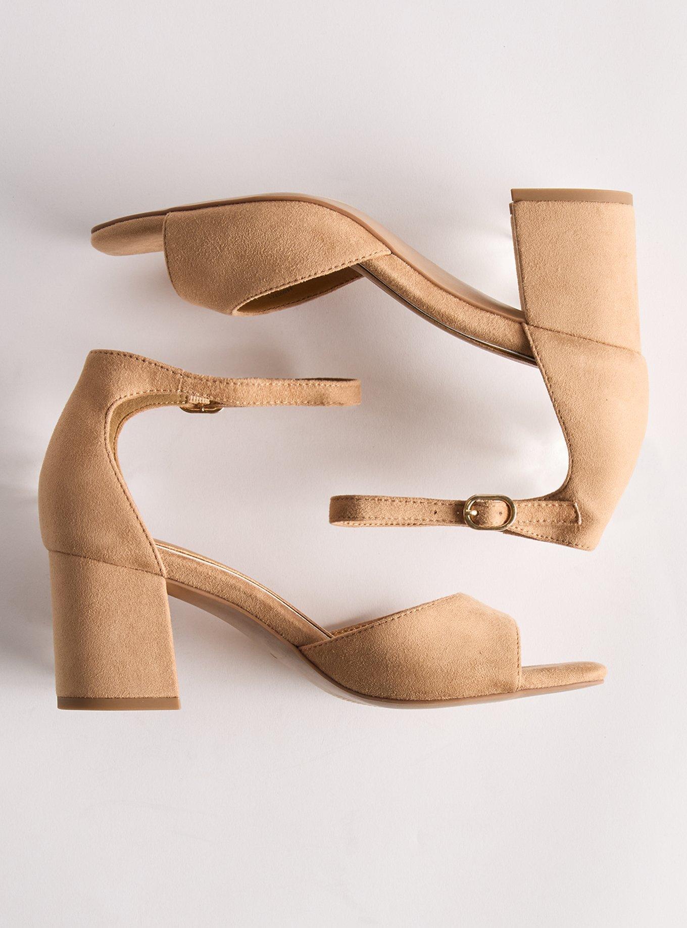 Ankle Strap Block Heel (WW), TAN, hi-res